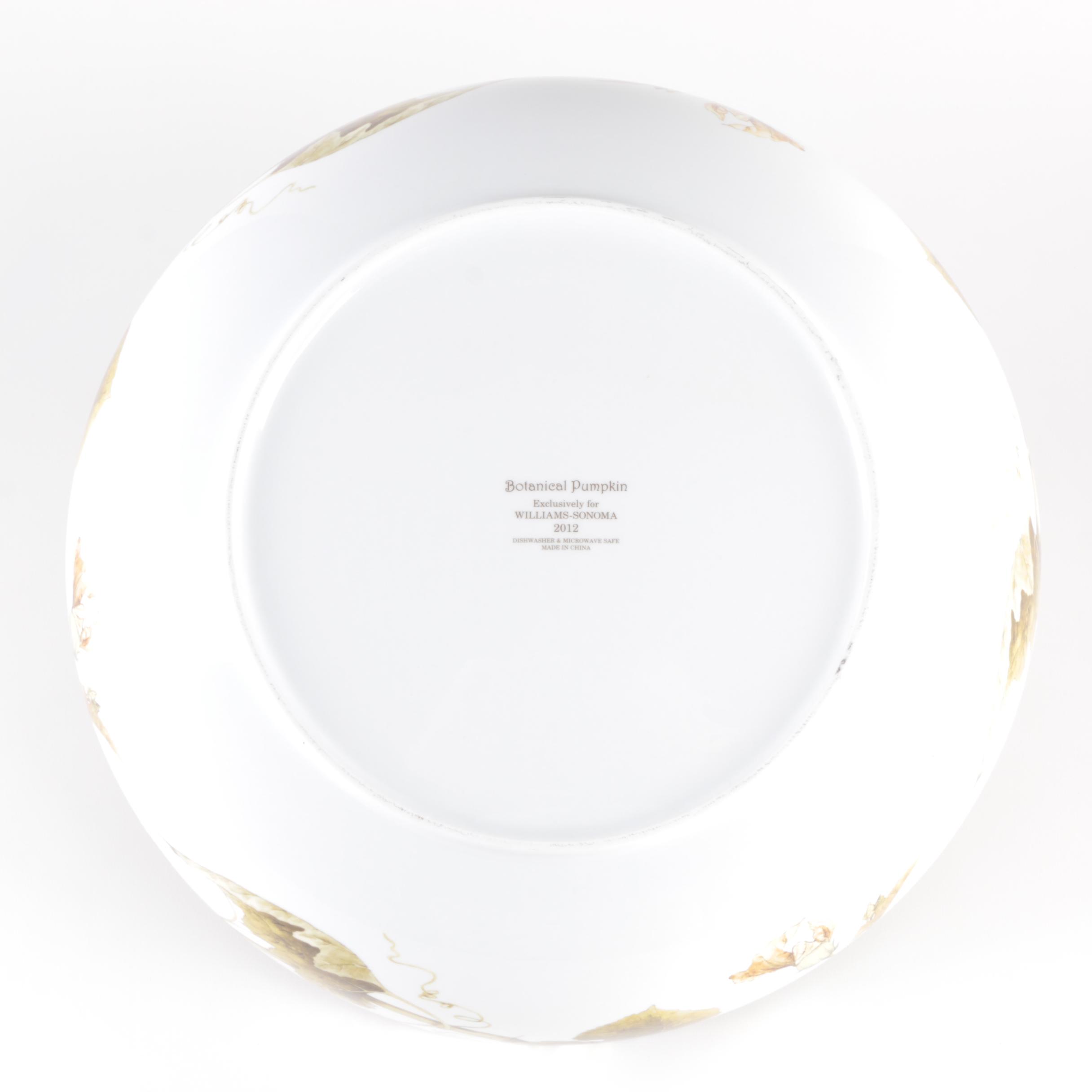 Williams-Sonoma "Botanical Pumpkin" Porcelain Dinnerware and Bowl