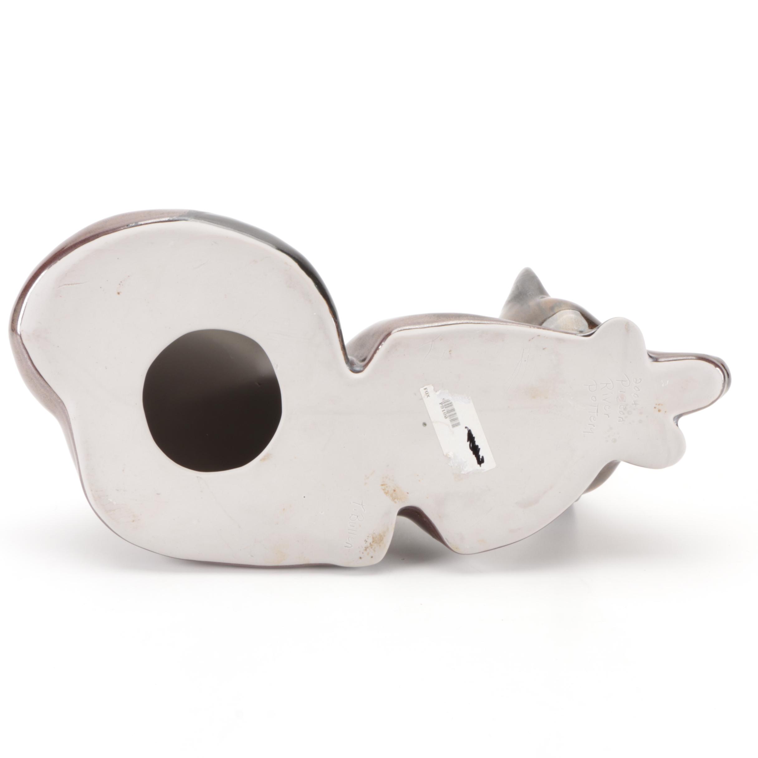 Tommy Bullen for Pigeon River Pottery Sleeping Fox Figurine, 2004