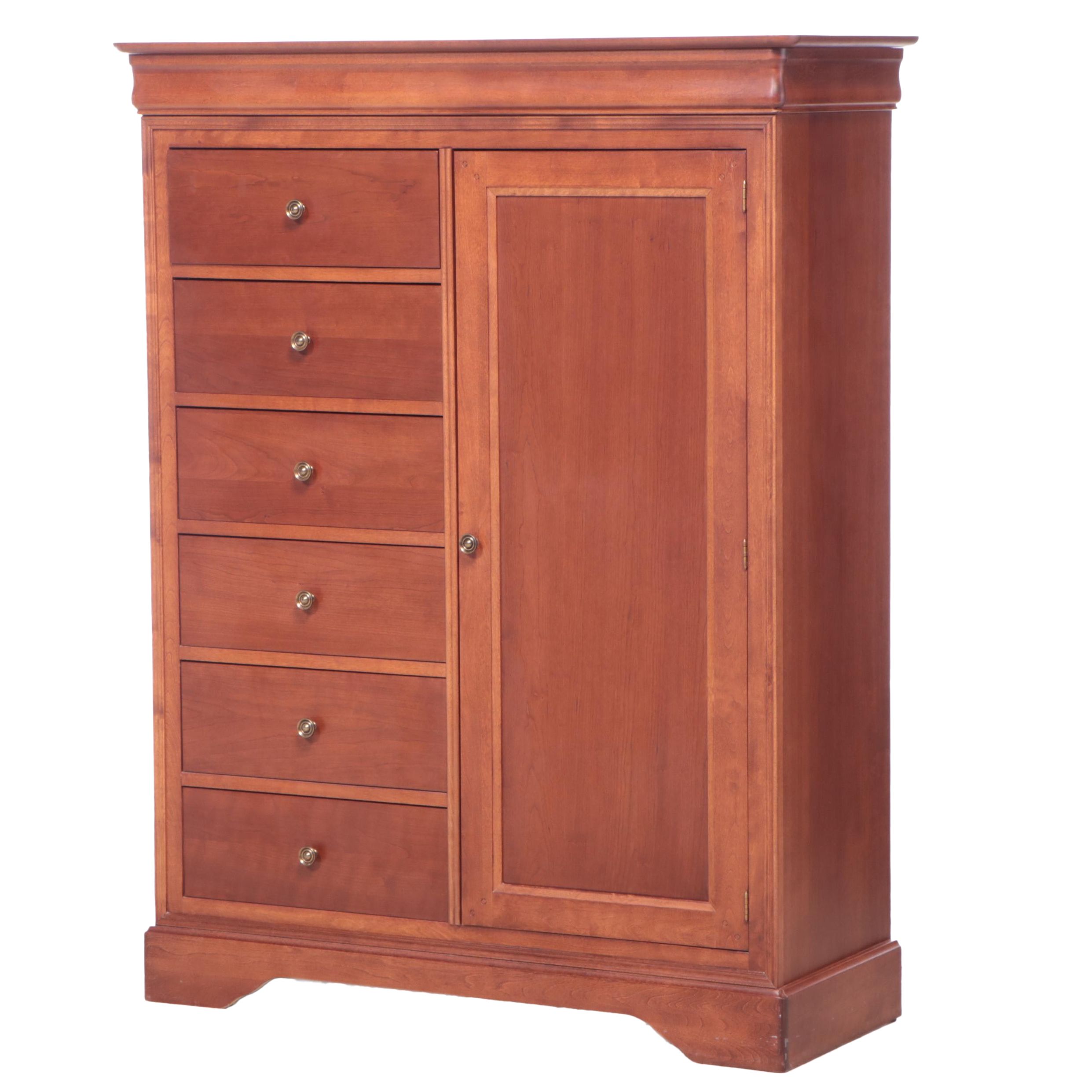 HPL Mobilier Furniture Louis Philippe Style Cherrywood Six-Drawer Clothes Press