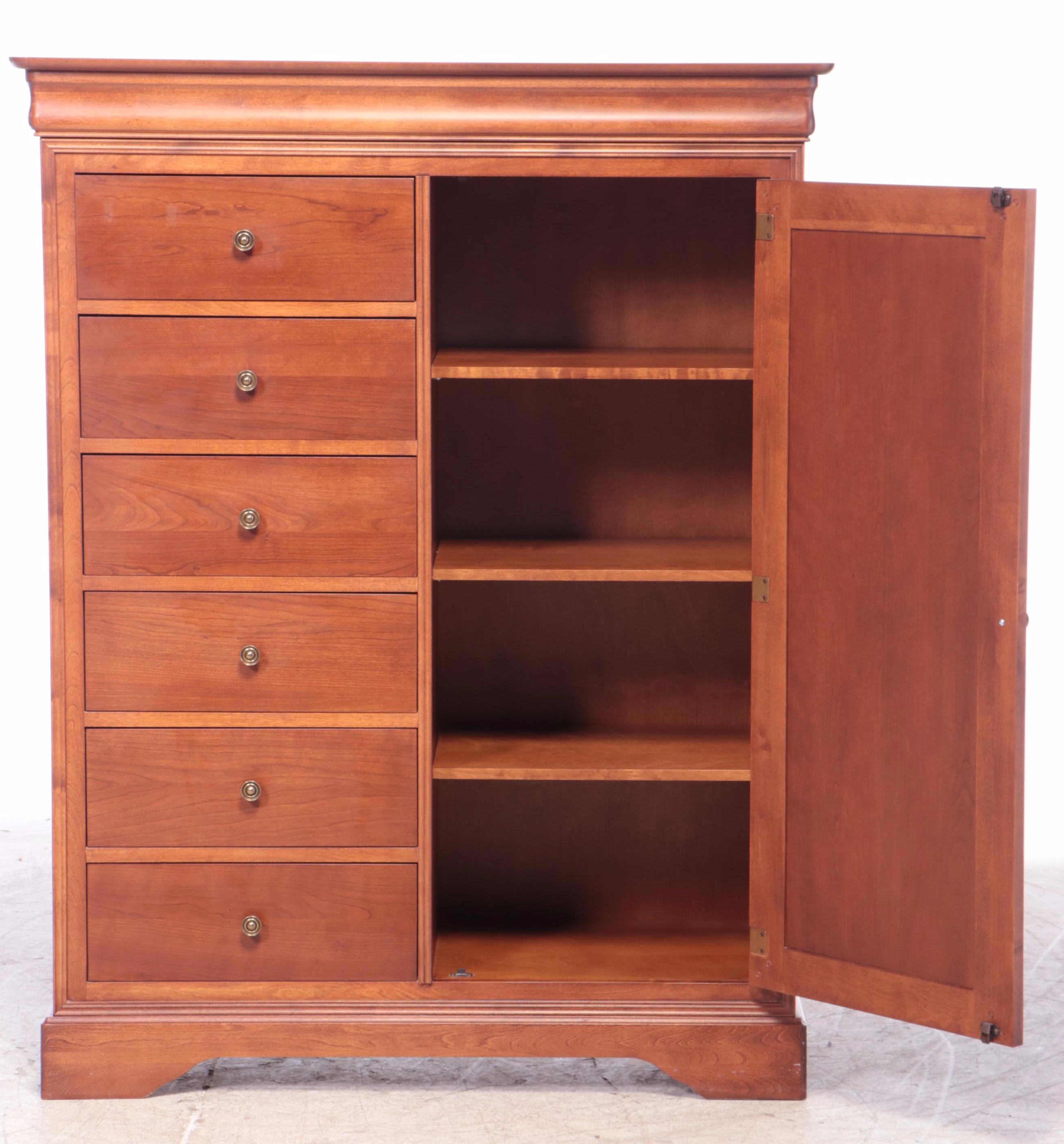 HPL Mobilier Furniture Louis Philippe Style Cherrywood Six-Drawer Clothes Press