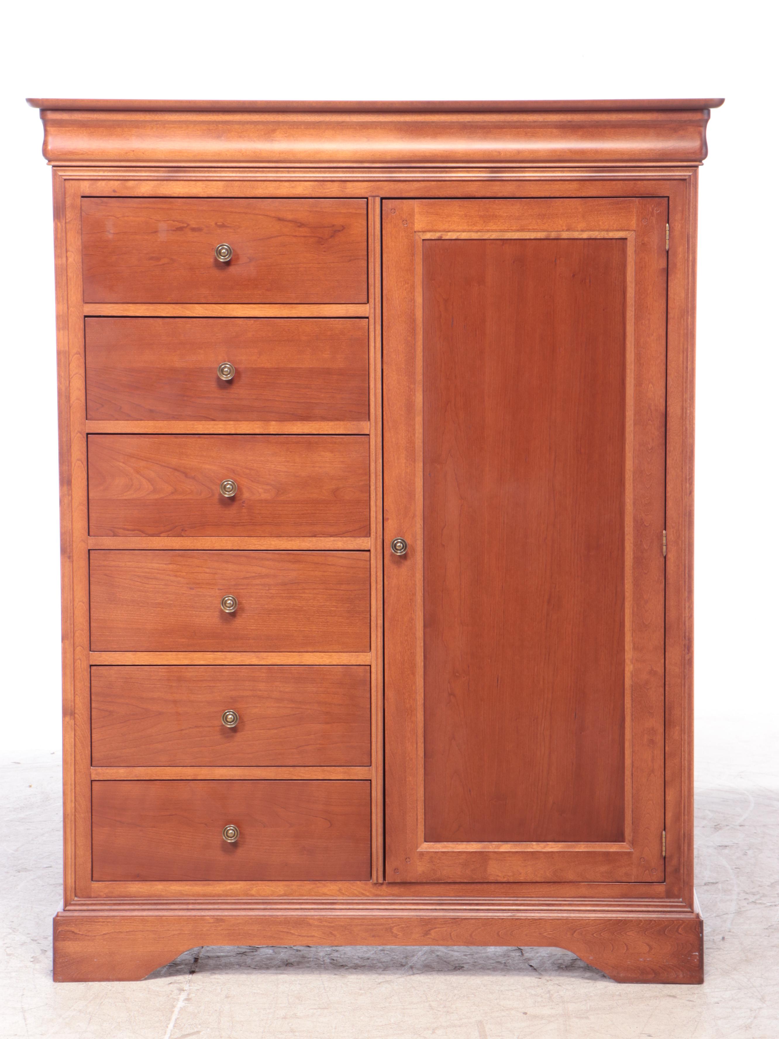 HPL Mobilier Furniture Louis Philippe Style Cherrywood Six-Drawer Clothes Press