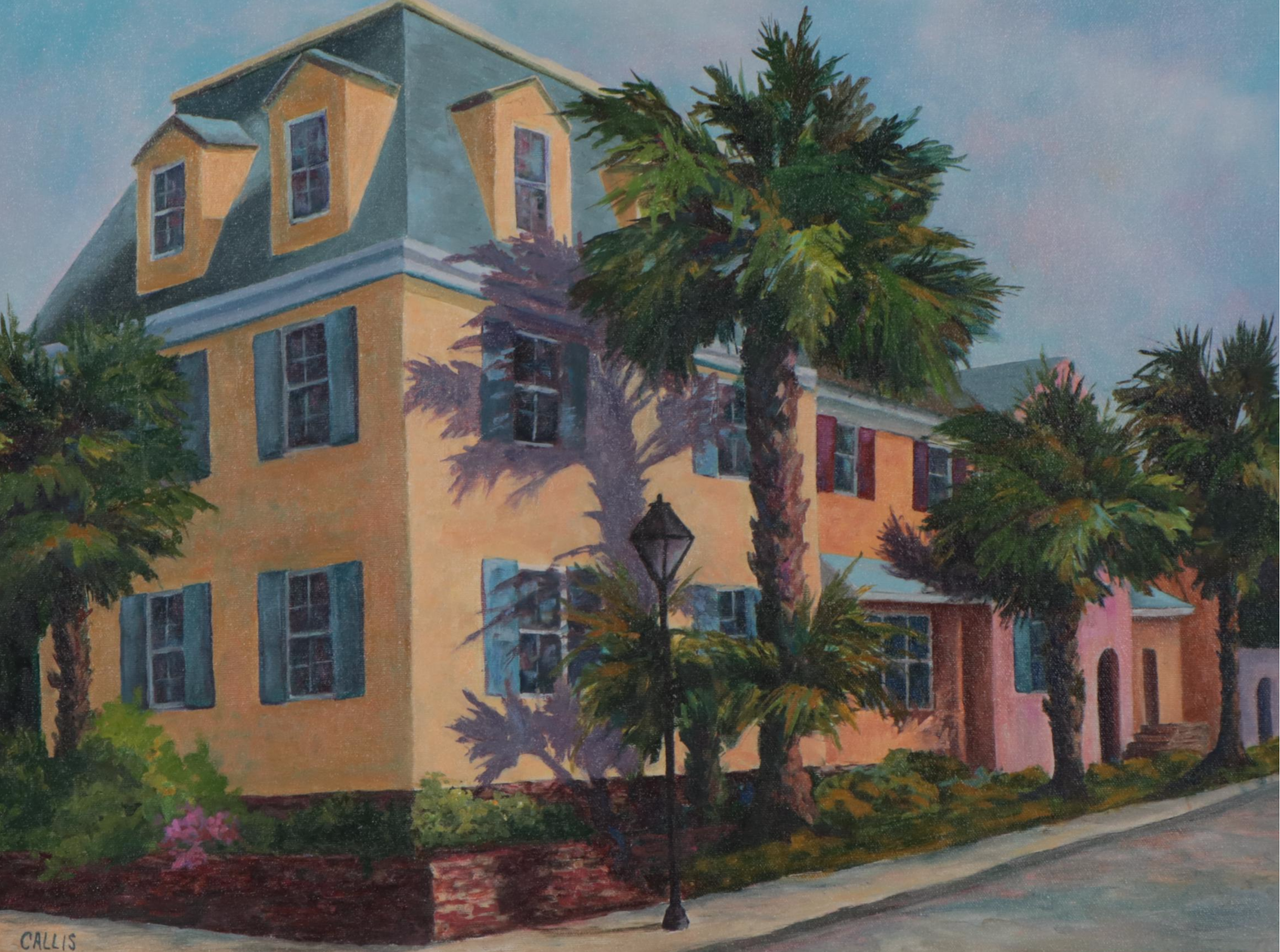 Carolyn Callis Residential Architecture Oil Painting, Circa 2005