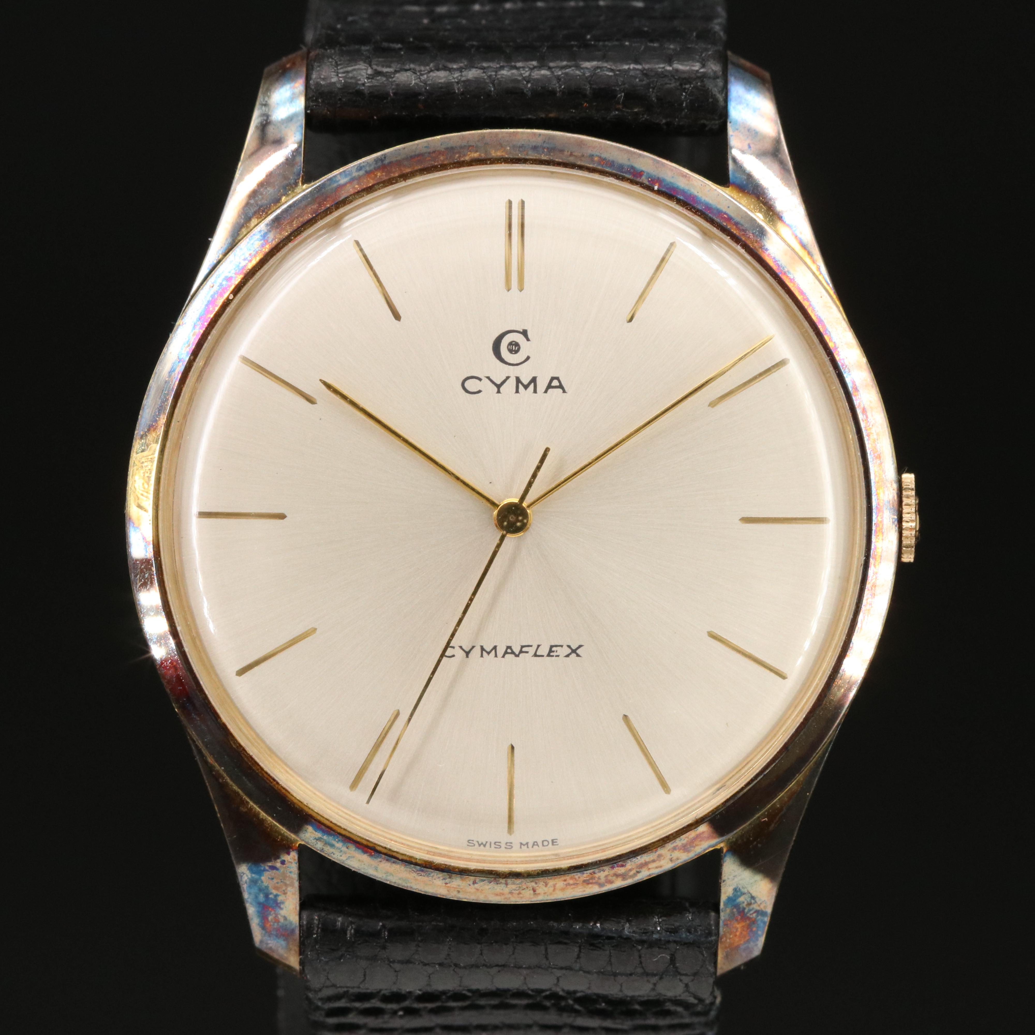 1950s Cyma Cymaflex Gold Plated Watch