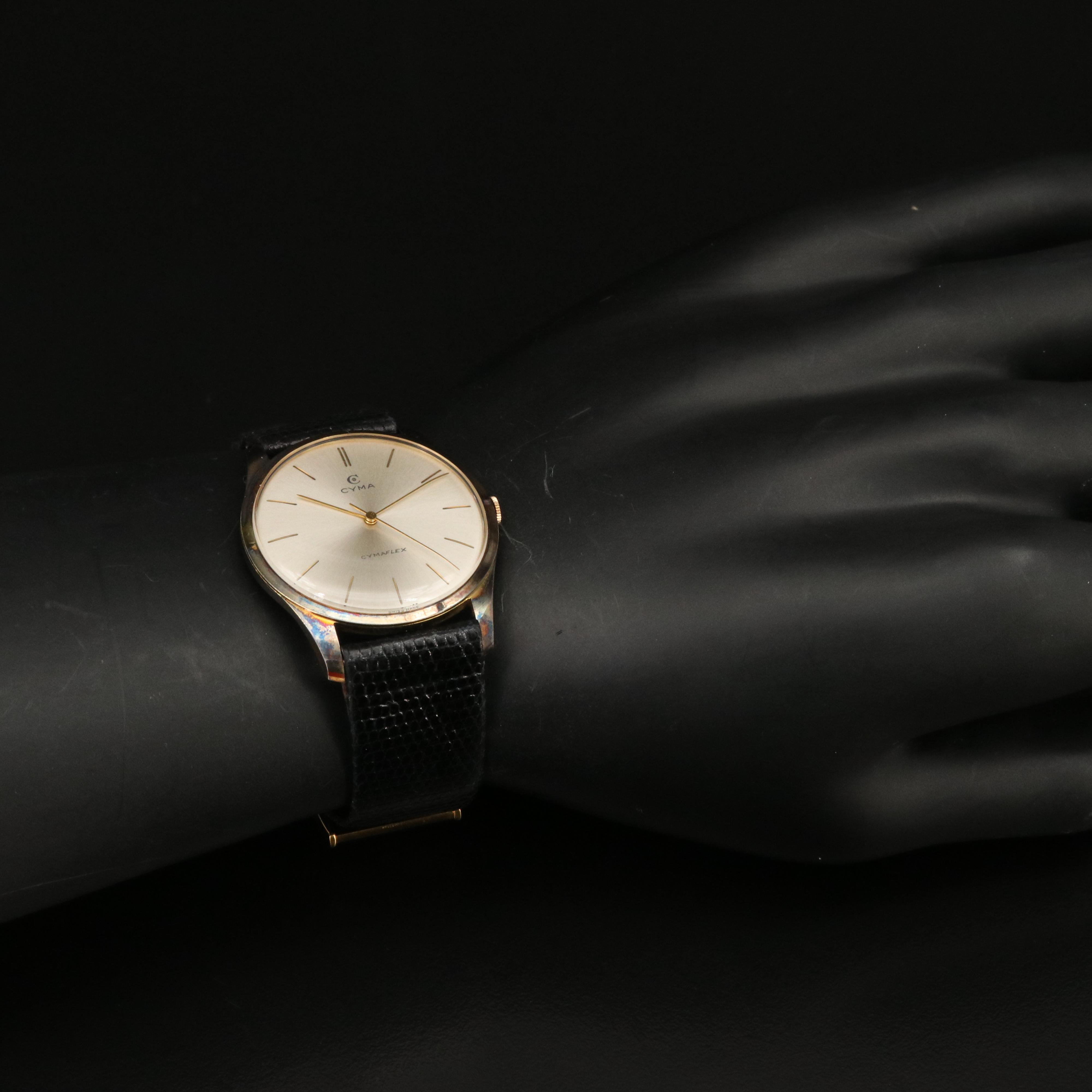 1950s Cyma Cymaflex Gold Plated Watch