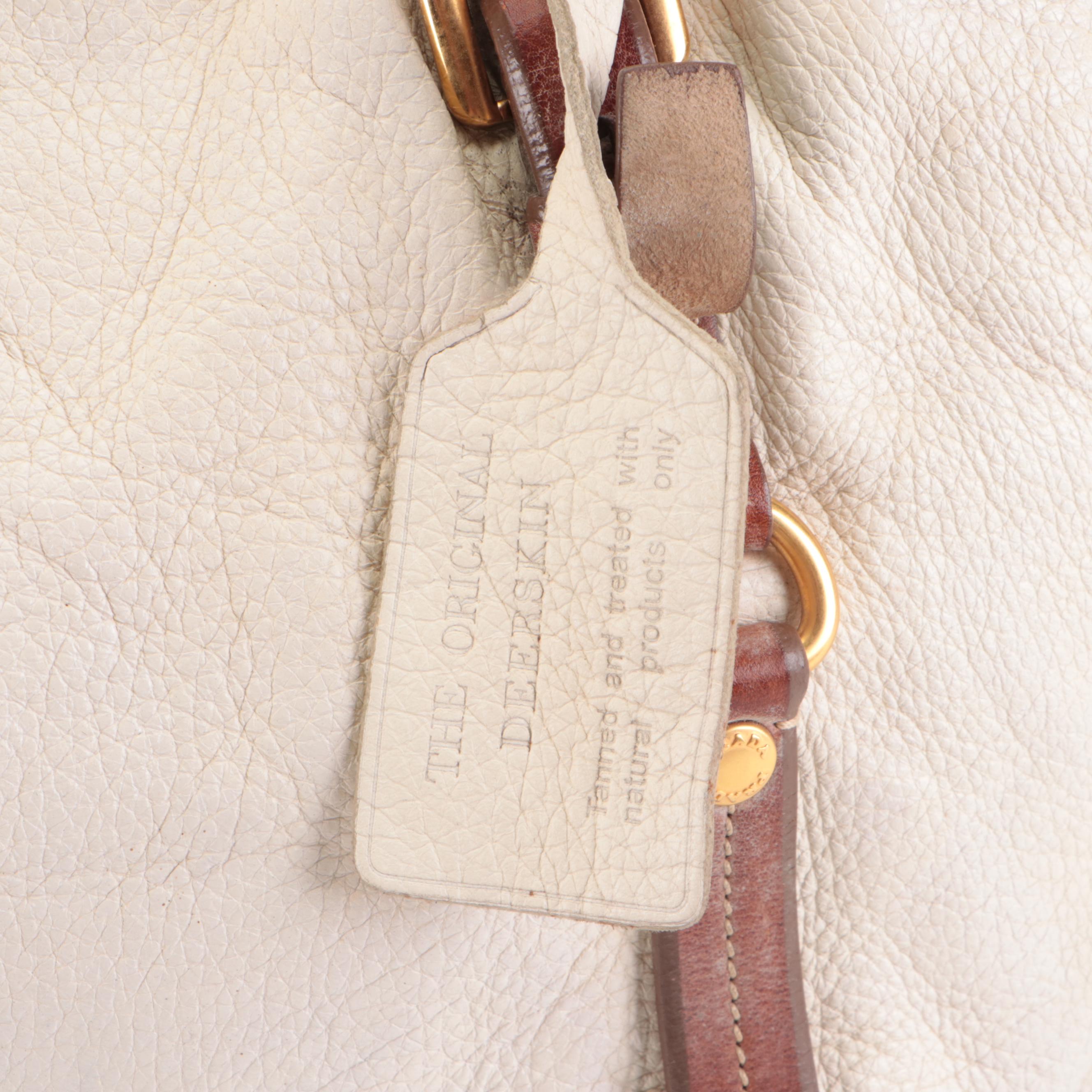 Prada Gathered Satchel in Talco Antik Cervo Deerskin Leather