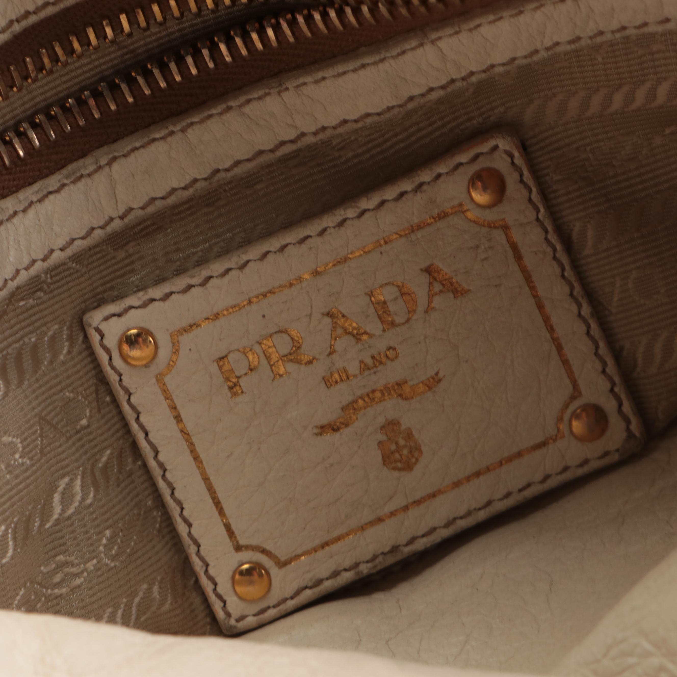 Prada Gathered Satchel in Talco Antik Cervo Deerskin Leather