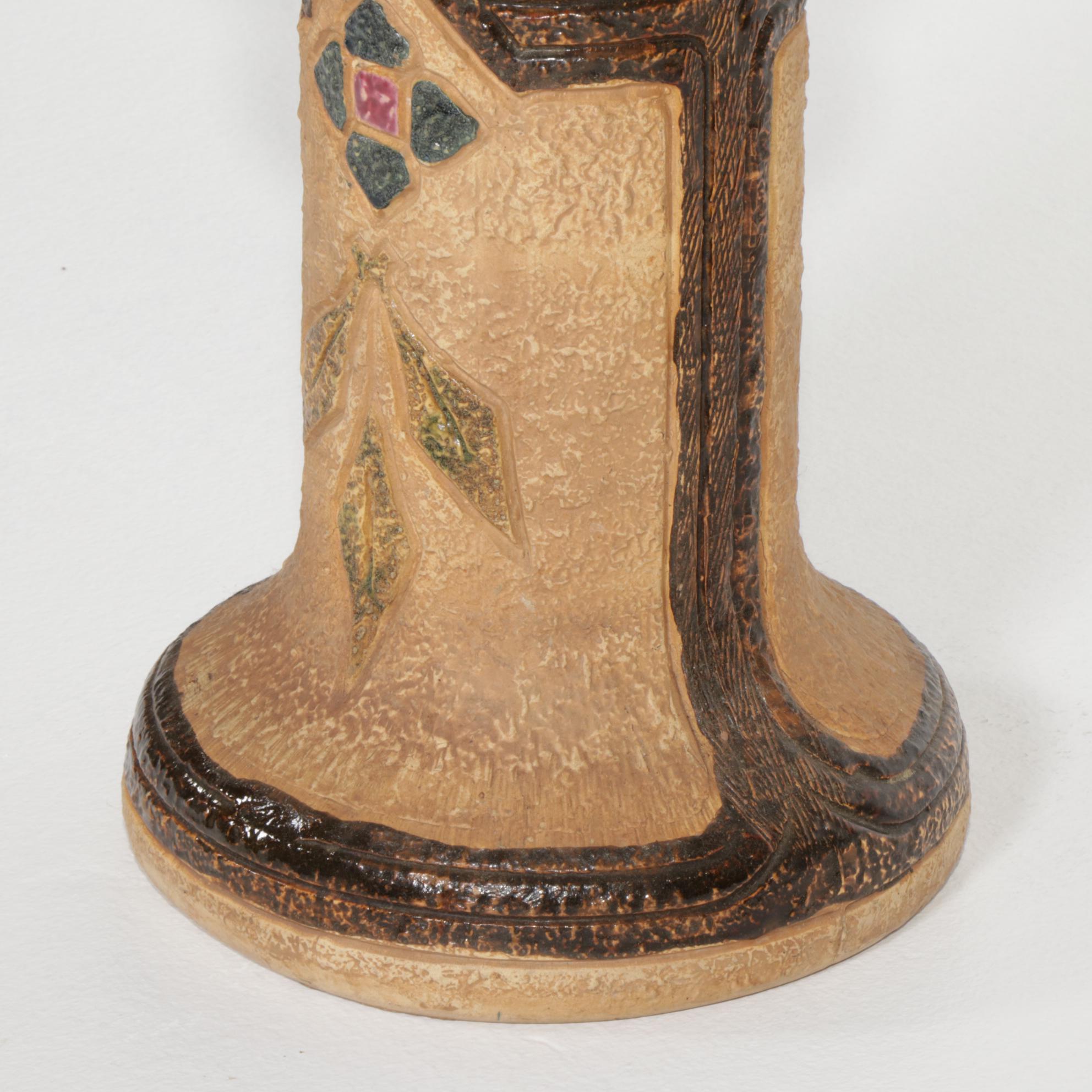 Roseville "Mostique" Jardiniere and Stand, Early 20th Century