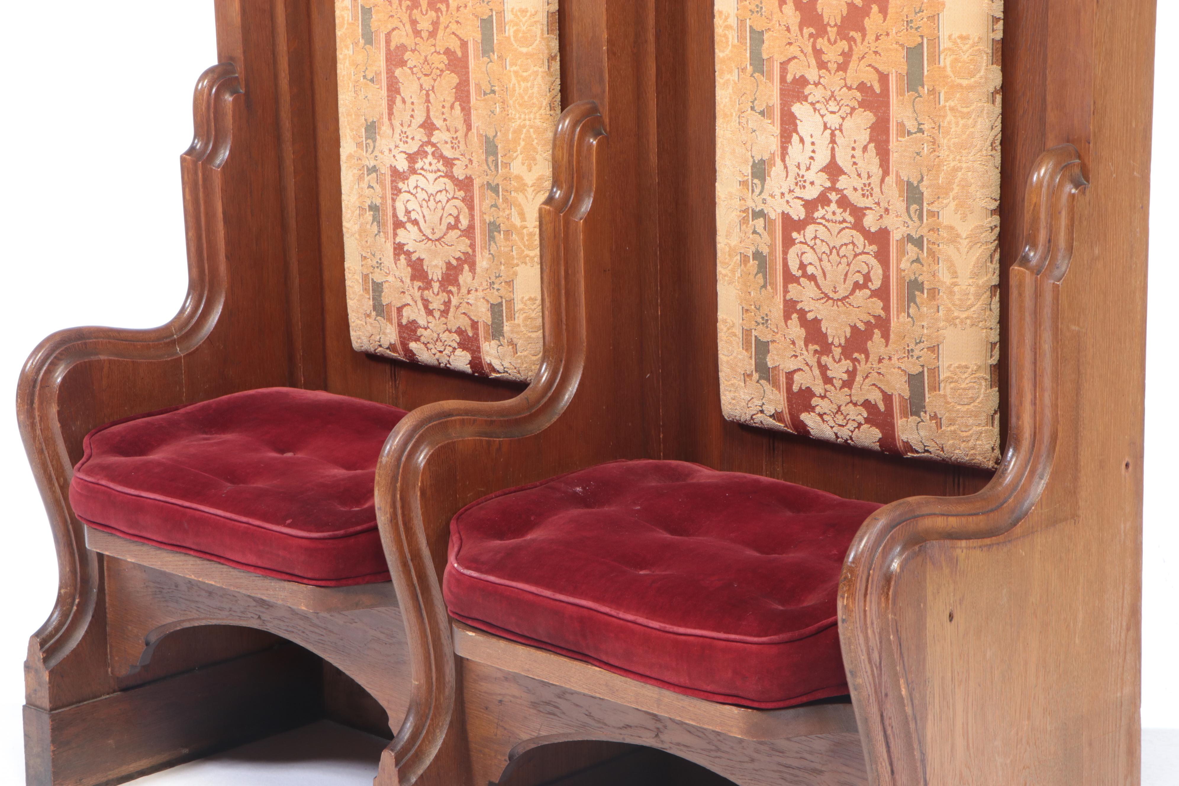 Oak Gothic Style Deacon Bench, Late 19th/Early 20th Century