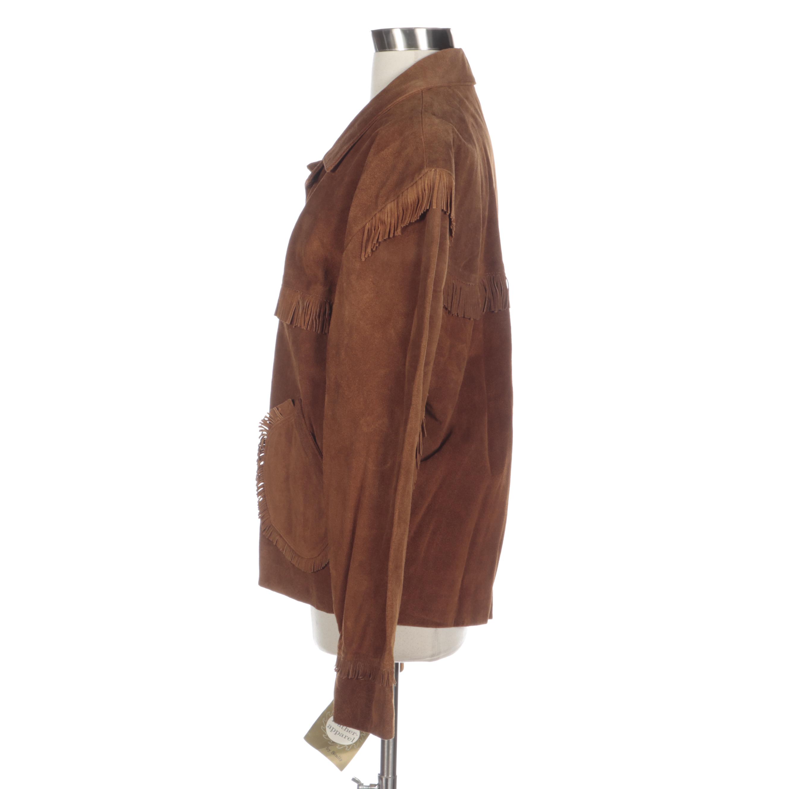 Scully Russet Brown Suede Fringe Jacket