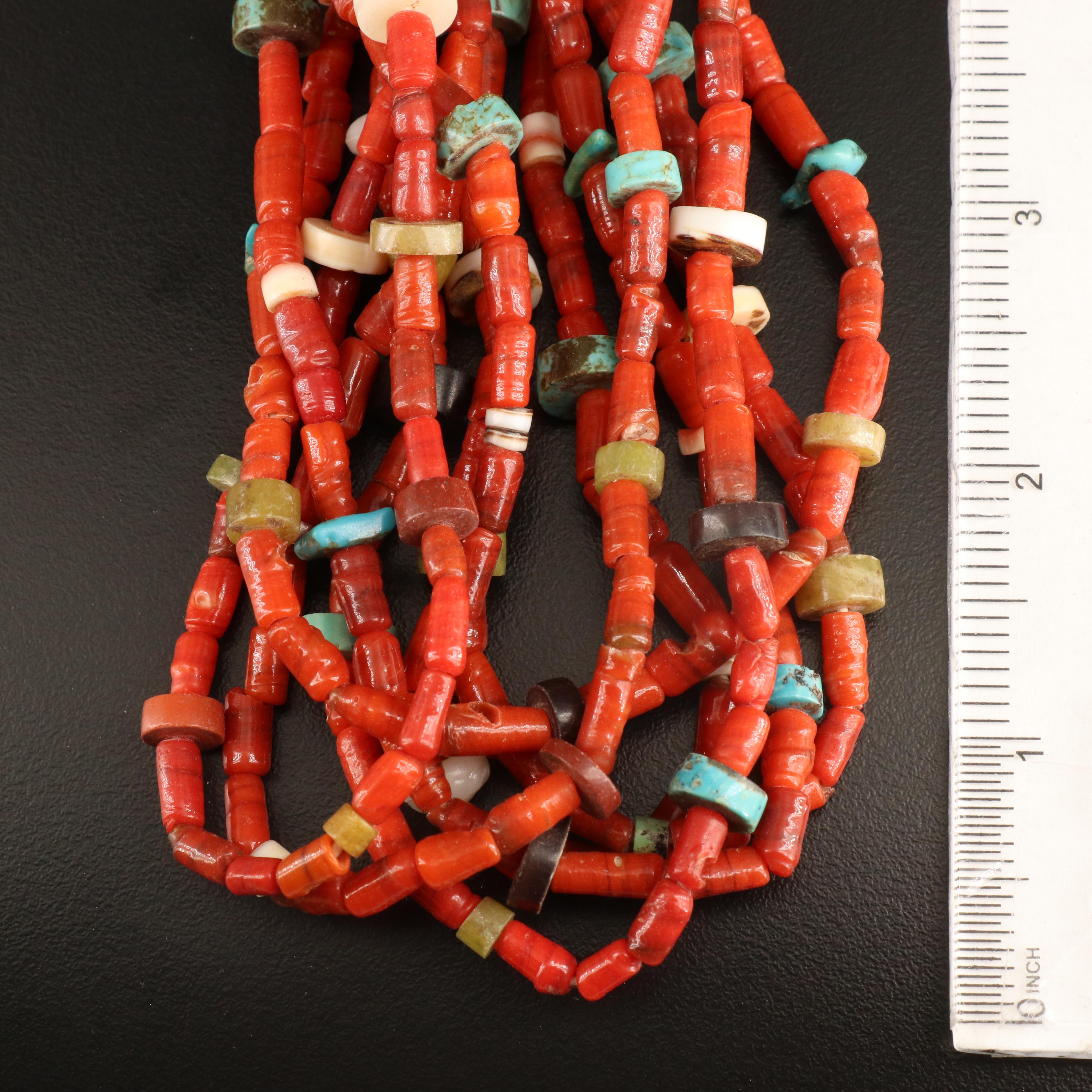 Coral, Shell and Turquoise Beaded Necklaces