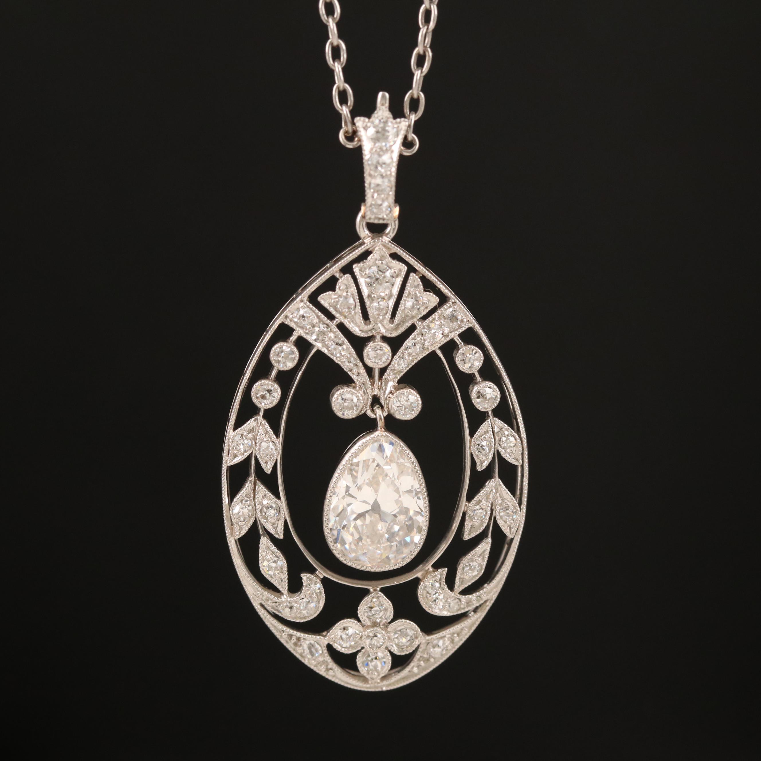 Black, Starr and Frost Platinum 4.45 CTW Diamond Articulated Pendant Necklace