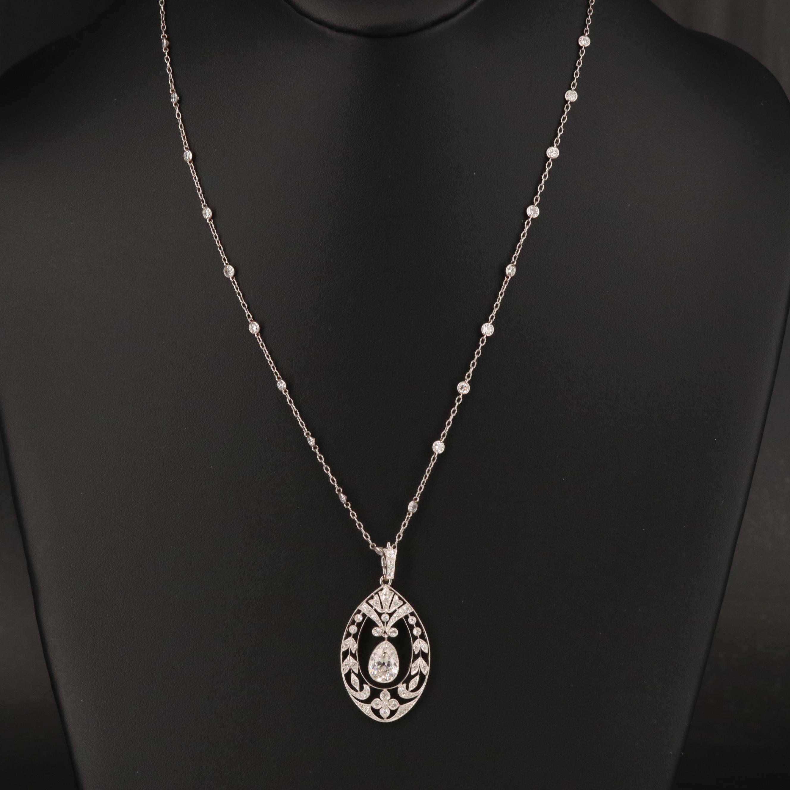 Black, Starr and Frost Platinum 4.45 CTW Diamond Articulated Pendant Necklace