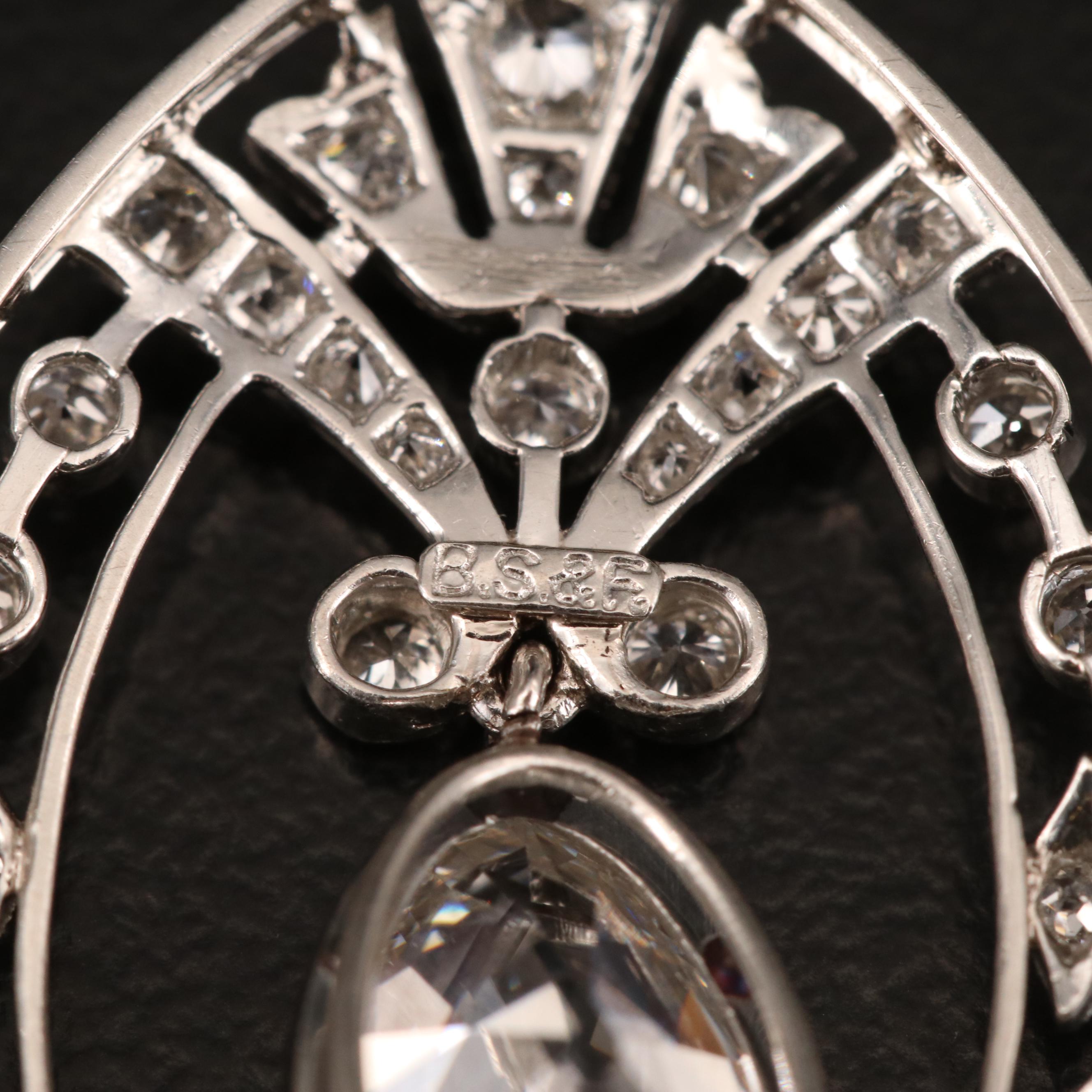 Black, Starr and Frost Platinum 4.45 CTW Diamond Articulated Pendant Necklace