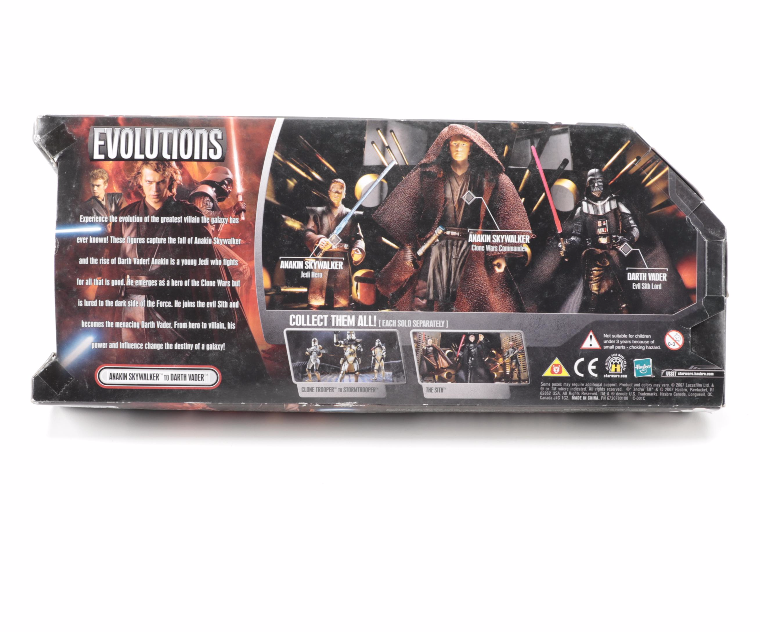 Star Wars Action Figures Including Evolutions Anakin Skywalker to Darth Vader