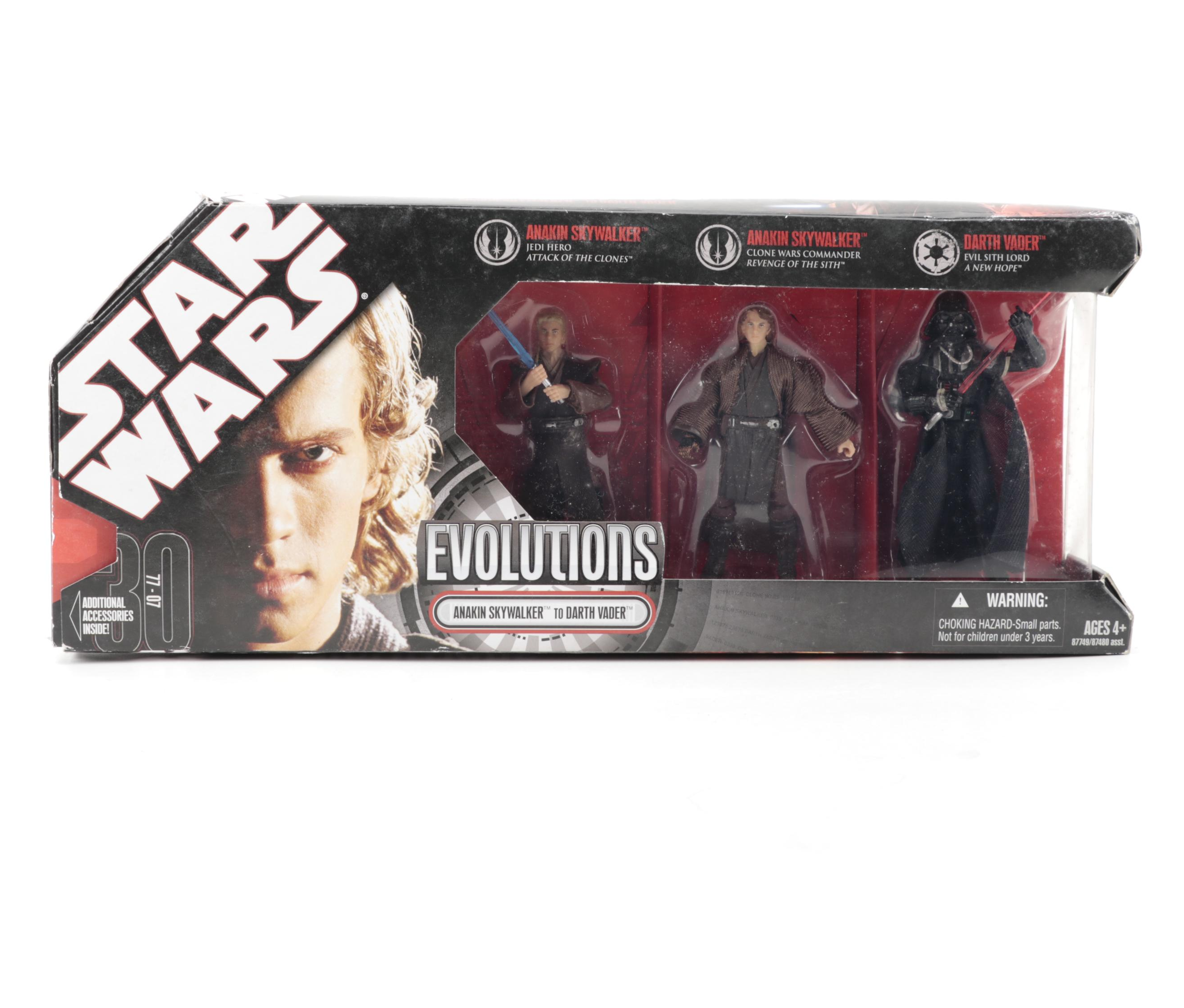 Star Wars Action Figures Including Evolutions Anakin Skywalker to Darth Vader