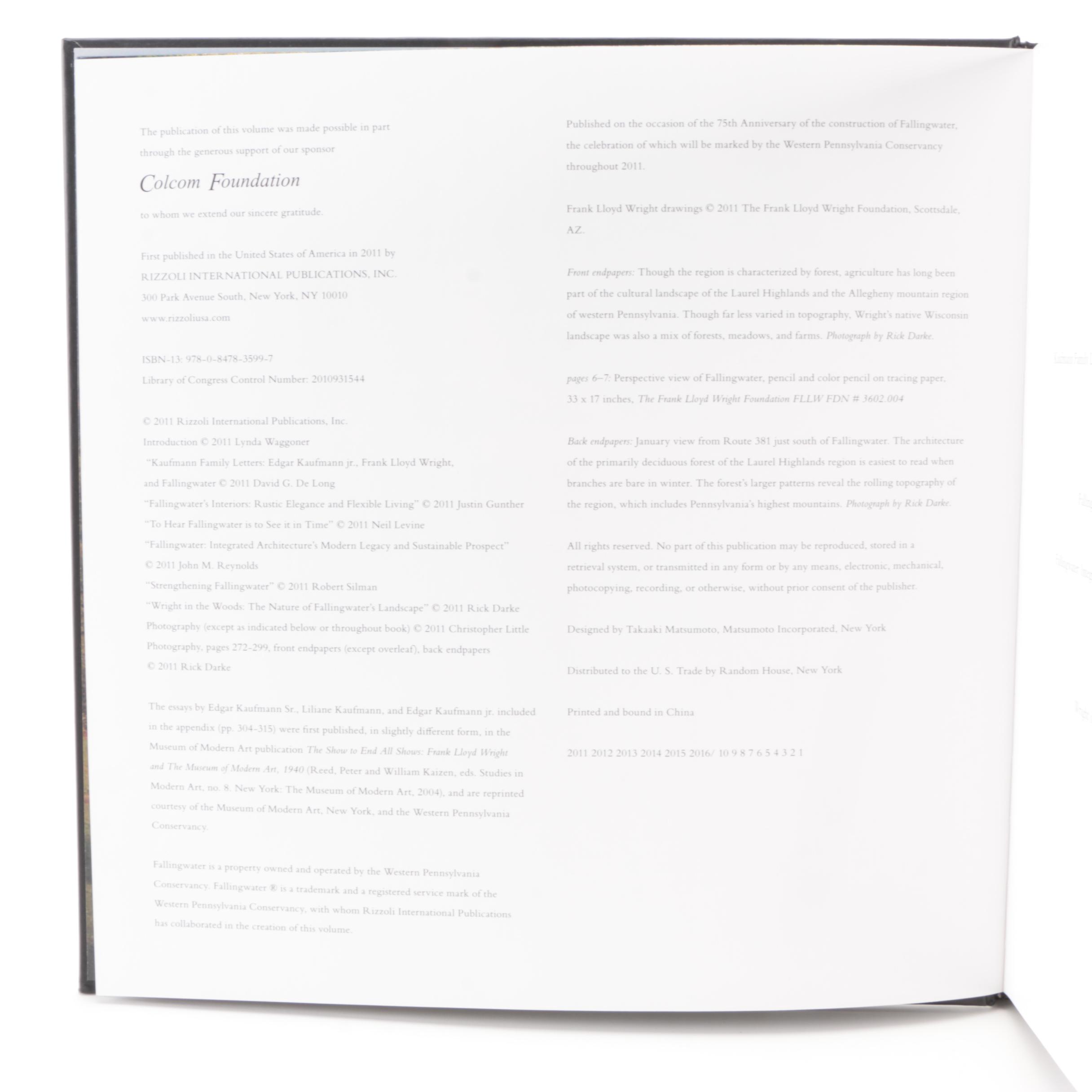 Frank Lloyd Wright Fallingwater House Reference Books