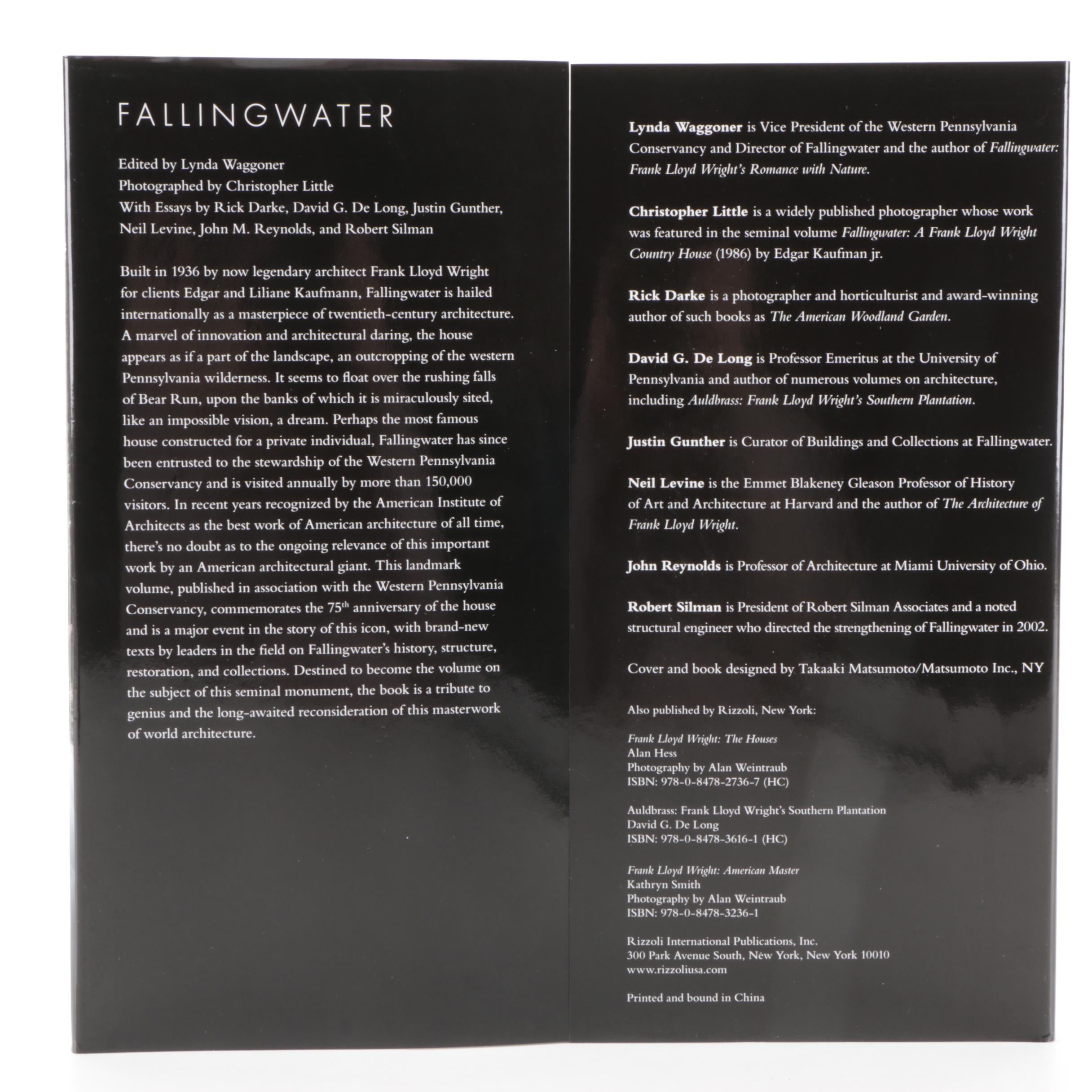 Frank Lloyd Wright Fallingwater House Reference Books