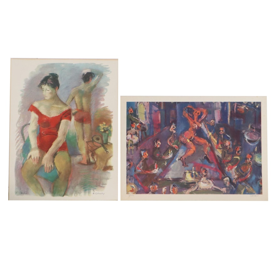 Nicolai Cikovsky and Alexander Redein Figural Photogravures, Late 20th Century