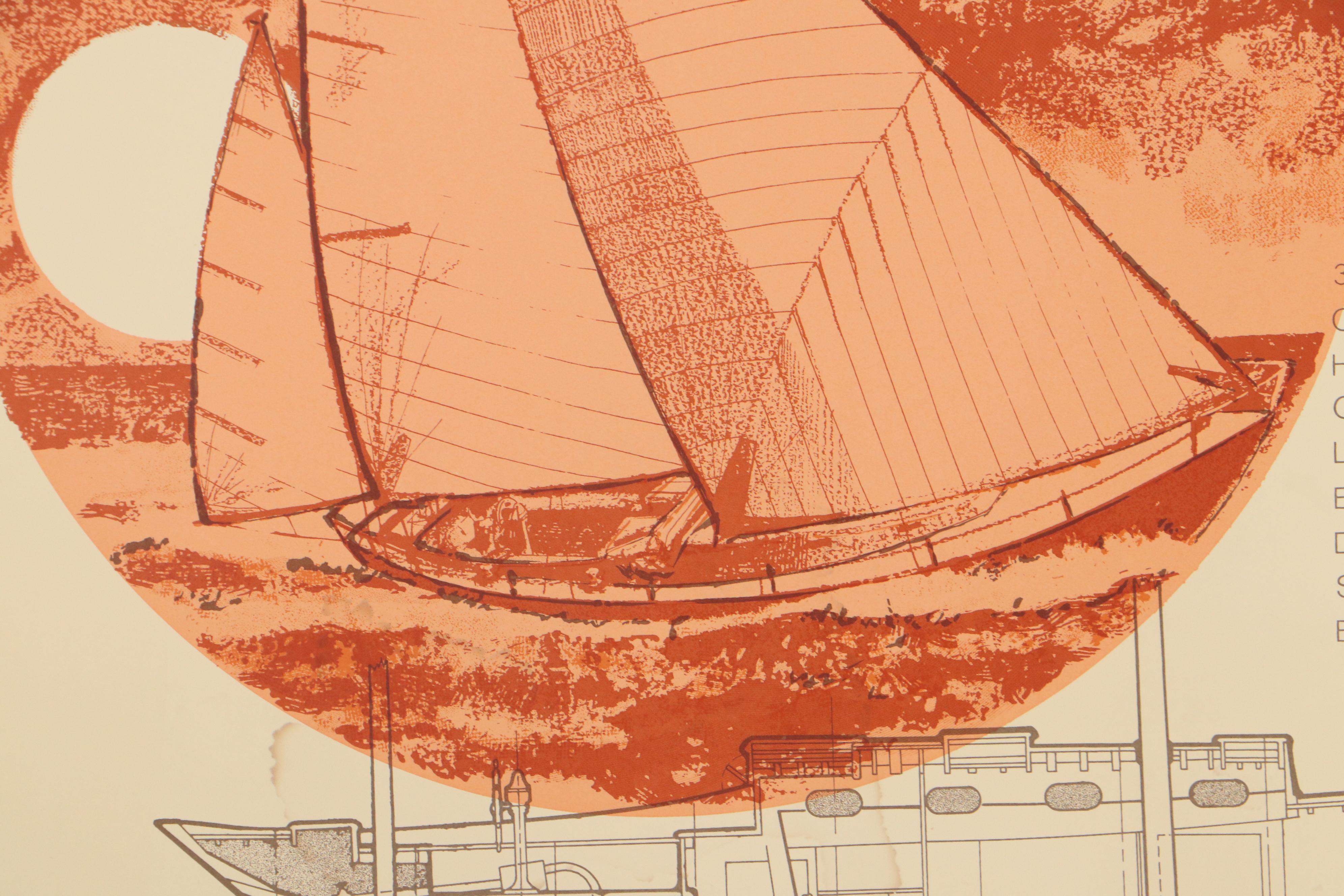 Jim Roslof Lithograph "Ocean Yawl," Late 20th Century