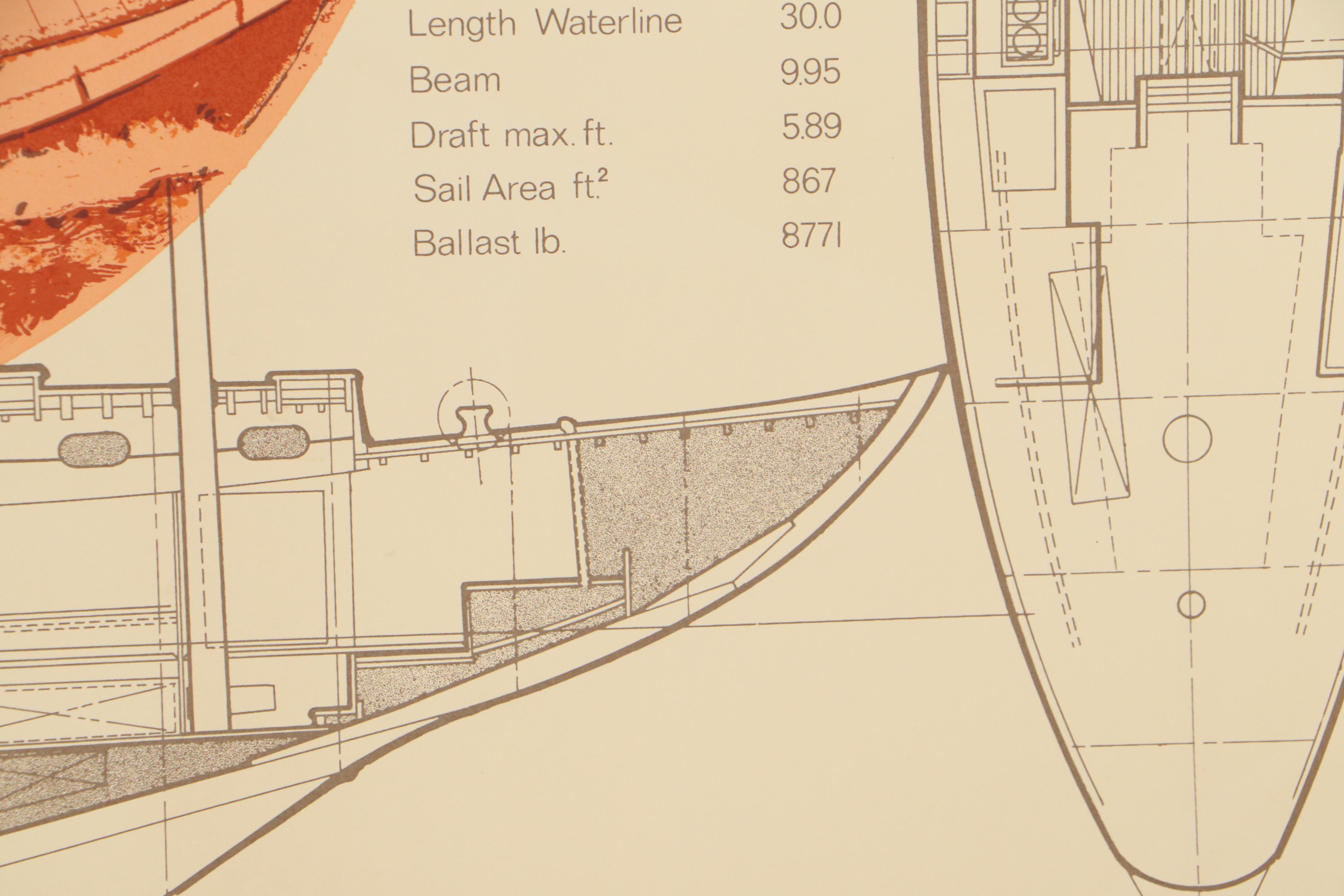 Jim Roslof Lithograph "Ocean Yawl," Late 20th Century