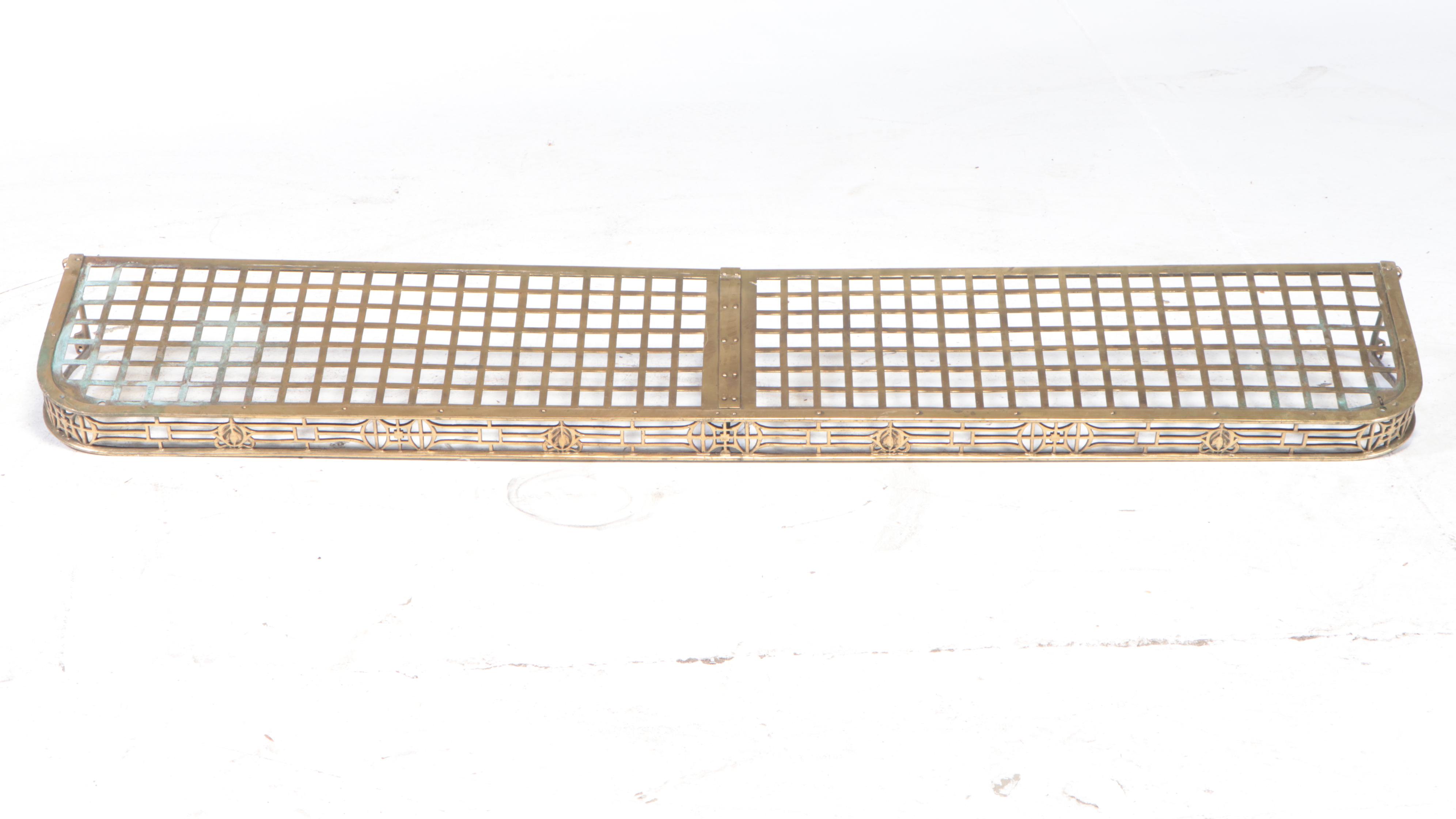 Train Passenger Car Brass Luggage Rack, Late 19th/Early 20th Century