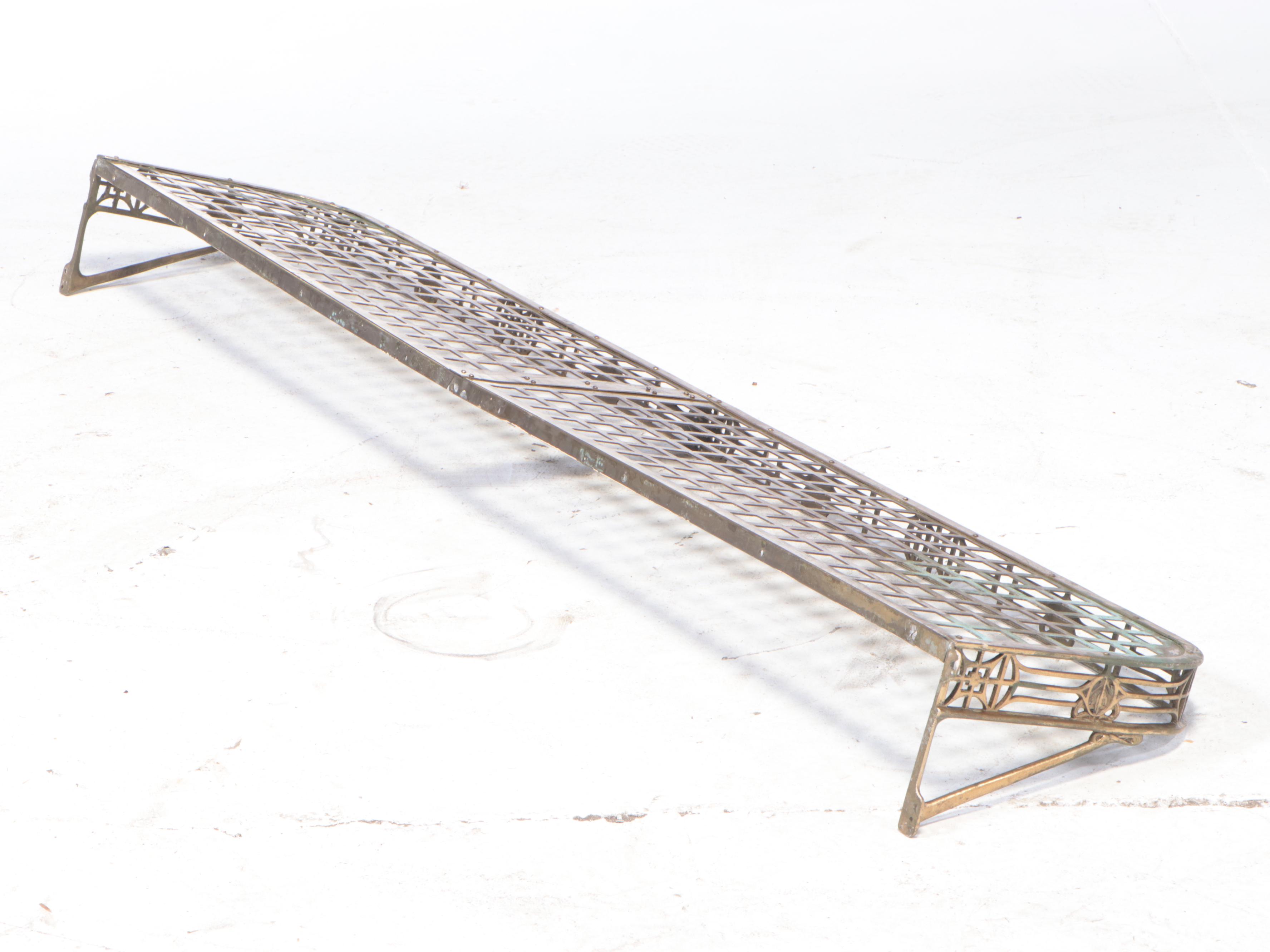 Train Passenger Car Brass Luggage Rack, Late 19th/Early 20th Century