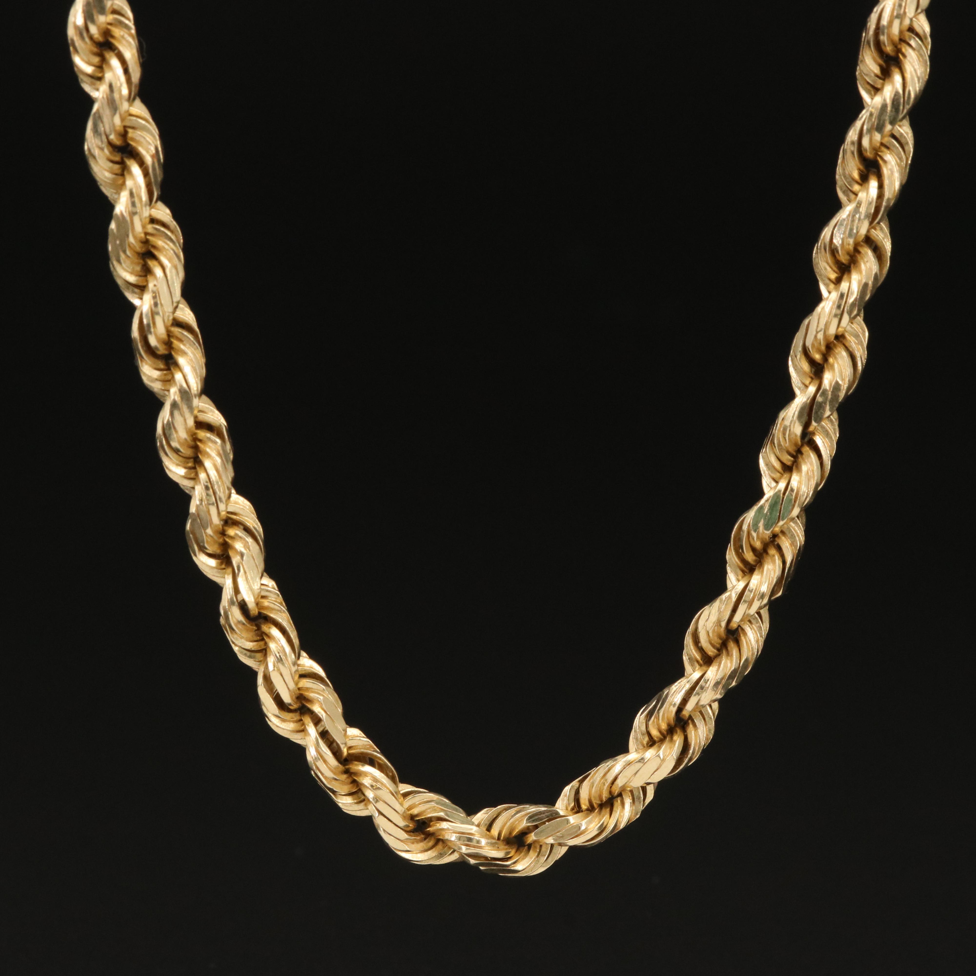 14K Rope Chain Necklace