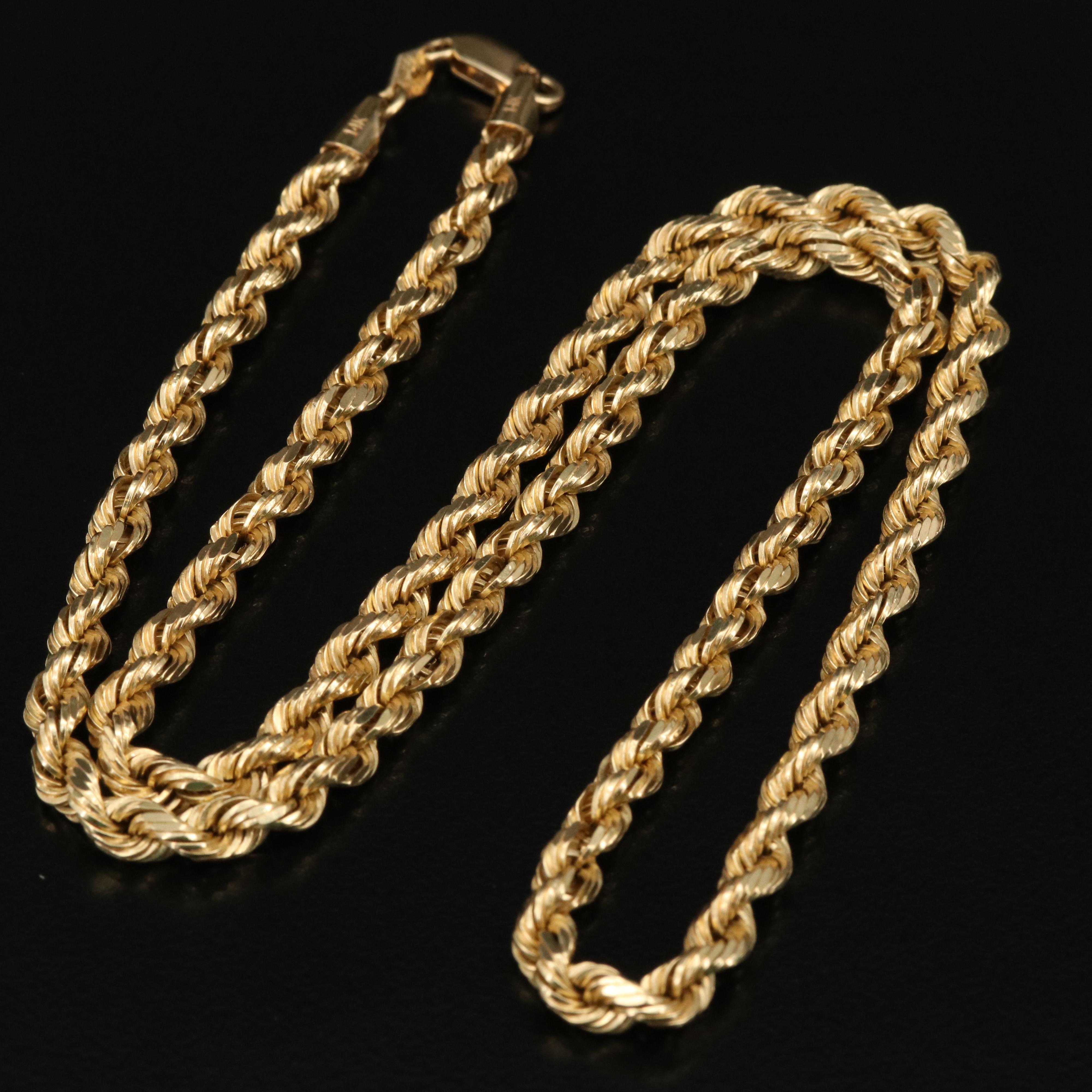 14K Rope Chain Necklace