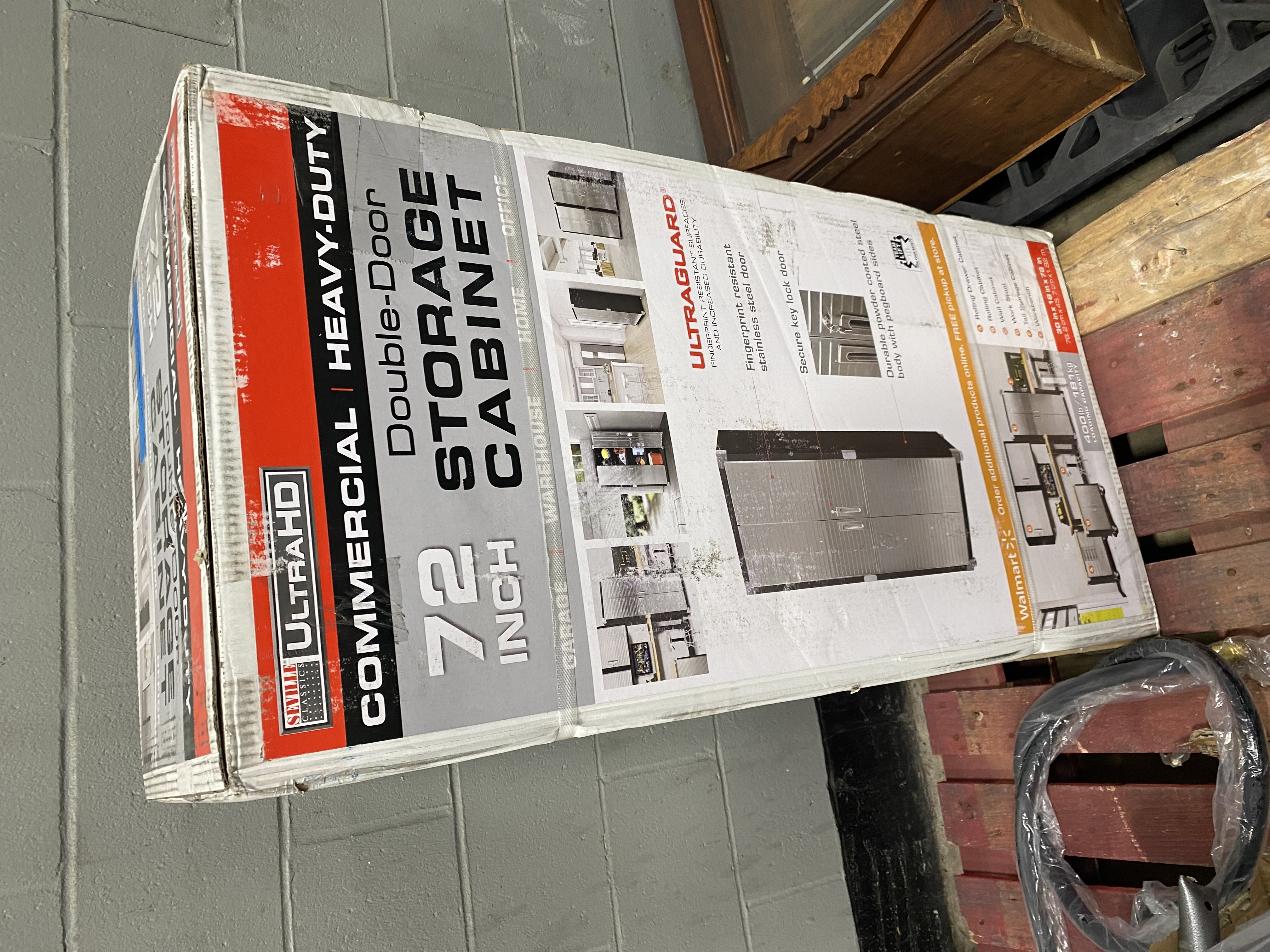 Seville Classics UltraHD® Stainless Steel 2-Door Lockable Storage Cabinet