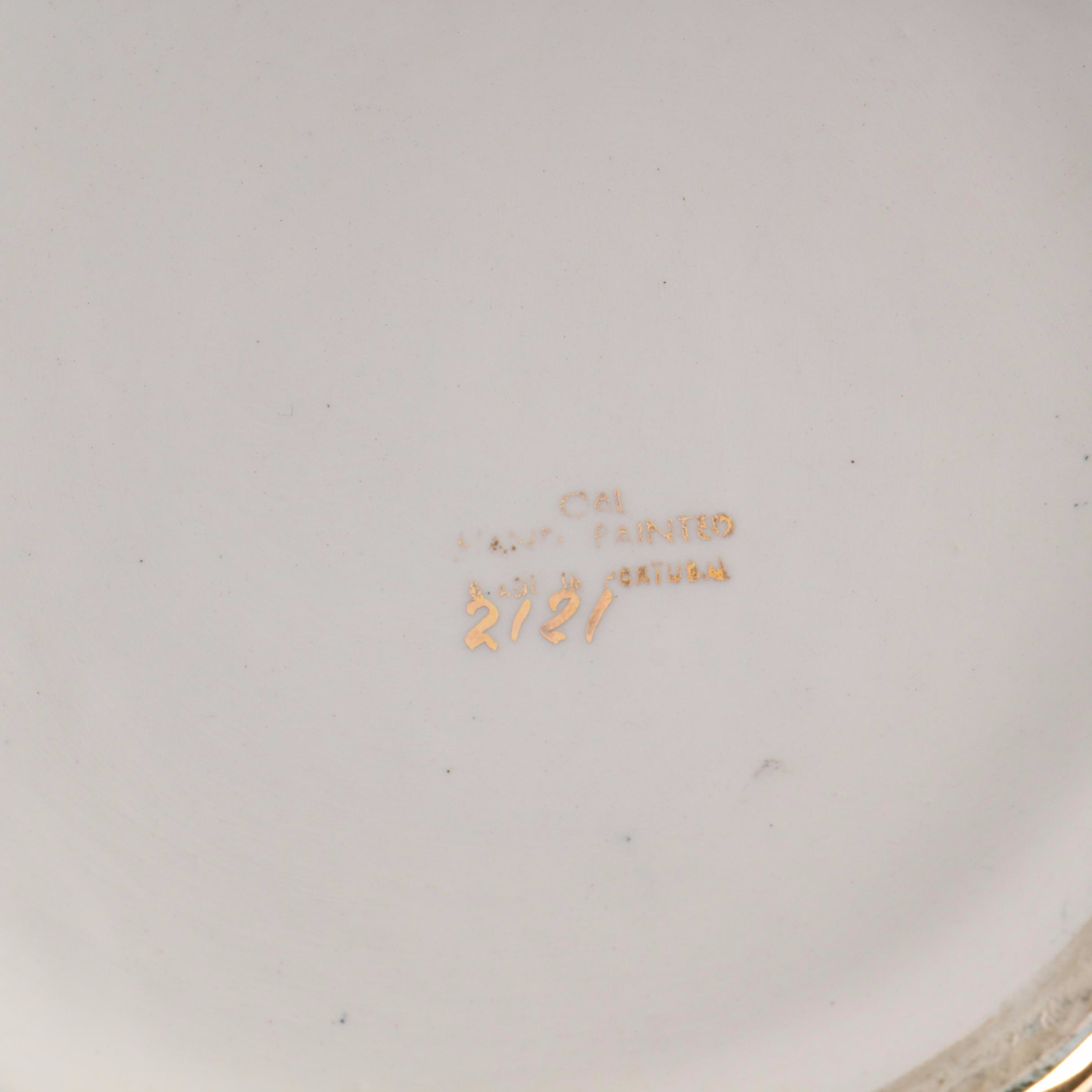 Baroque Style Portuguese Hand-Painted Porcelain Vase, Early to Mid 20th Century