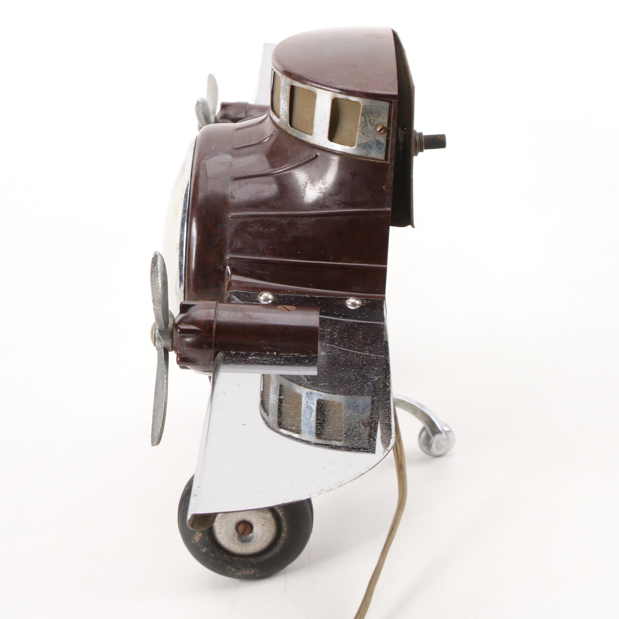 Sessions Electric Novelty Airplane Clock, Early to Mid 20th Century
