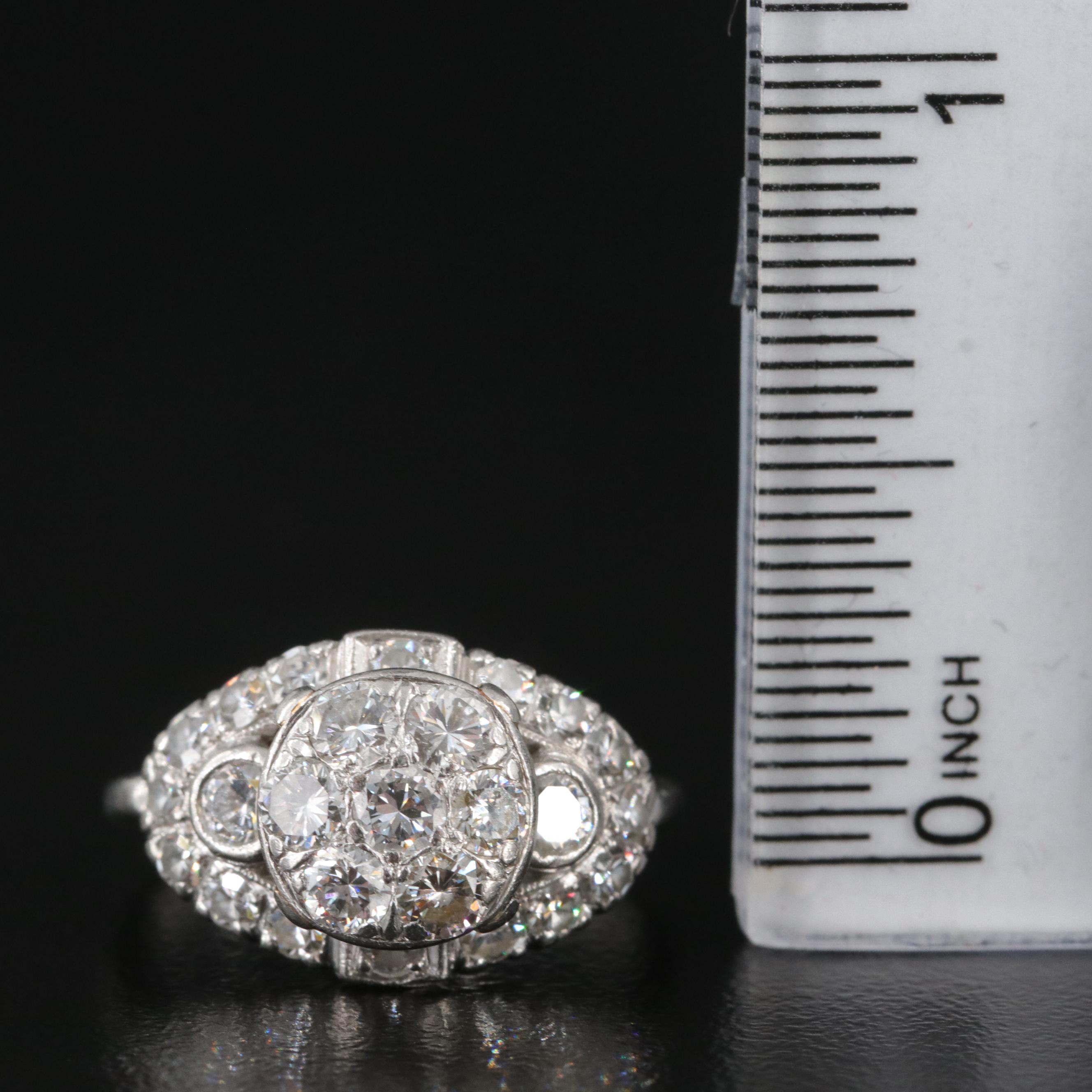 1950s Platinum 1.36 CTW Diamond Ring