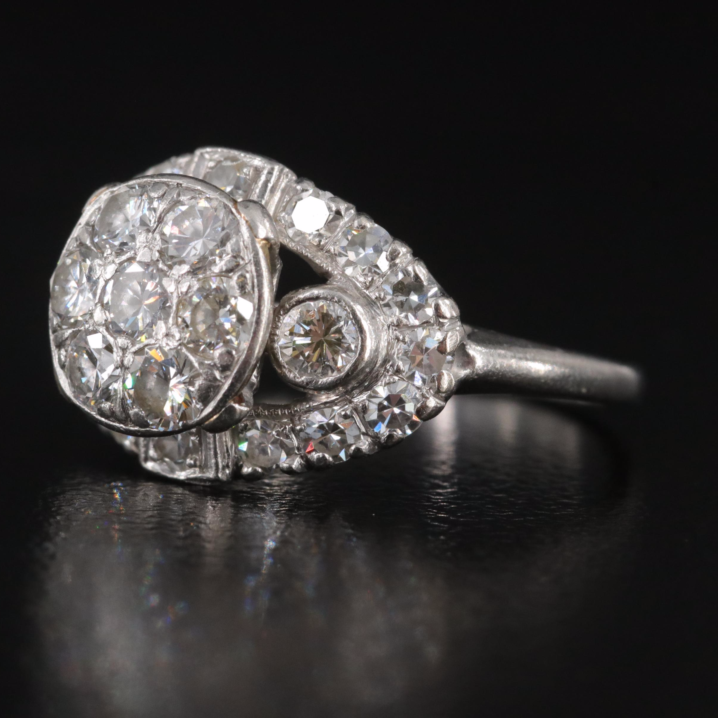1950s Platinum 1.36 CTW Diamond Ring