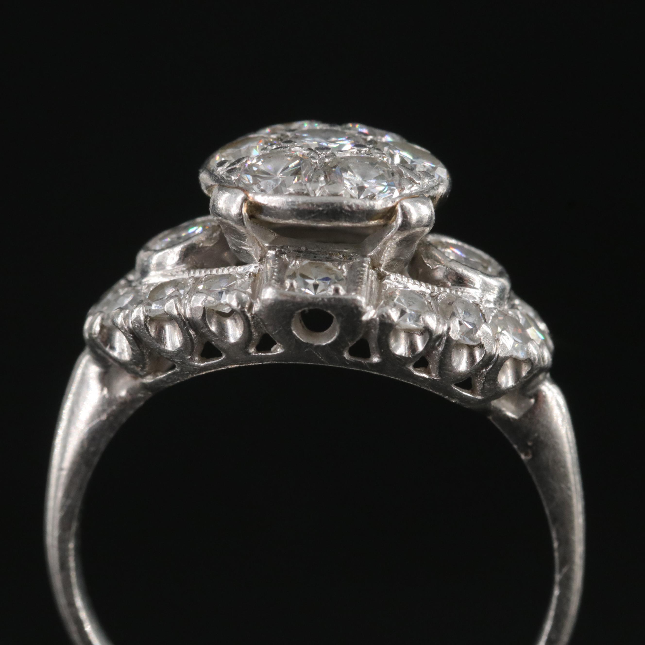 1950s Platinum 1.36 CTW Diamond Ring