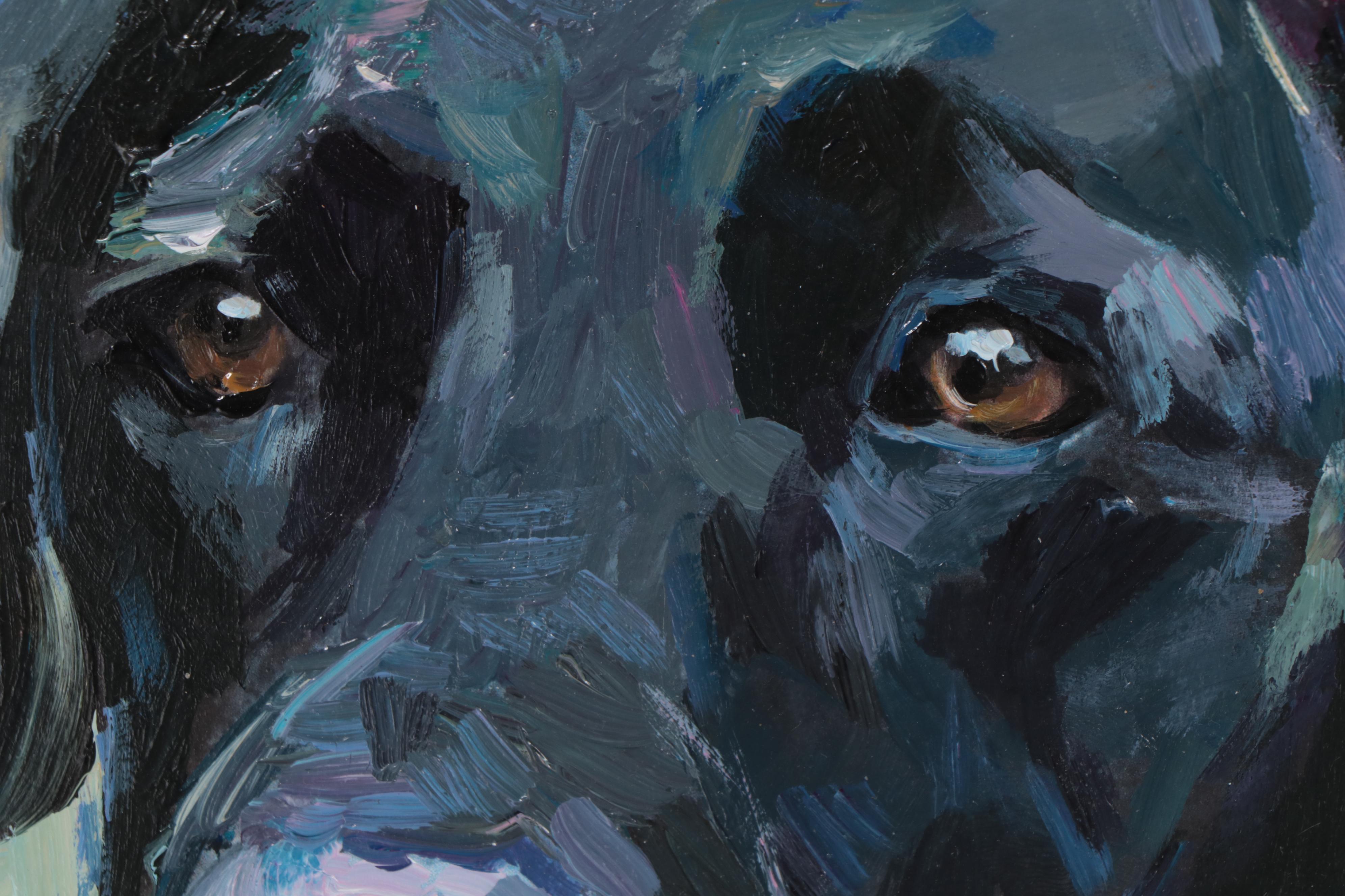 Ada Zen Oil Painting of Black Labrador, 2021