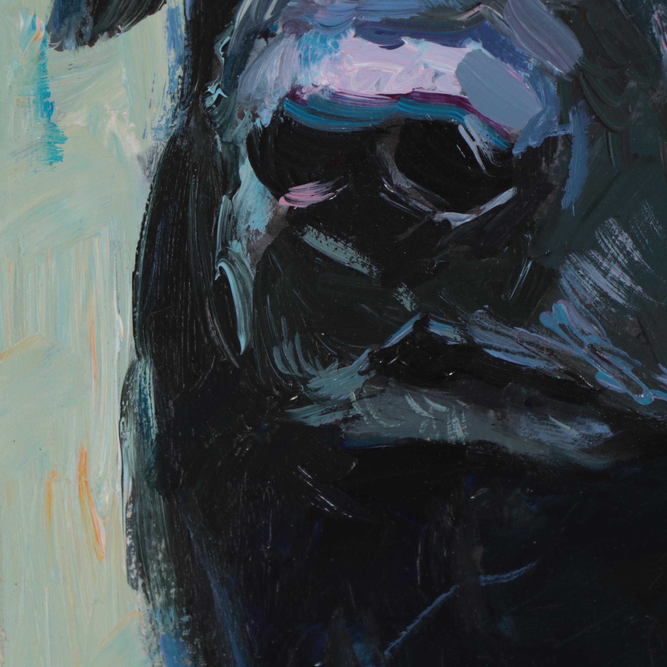 Ada Zen Oil Painting of Black Labrador, 2021