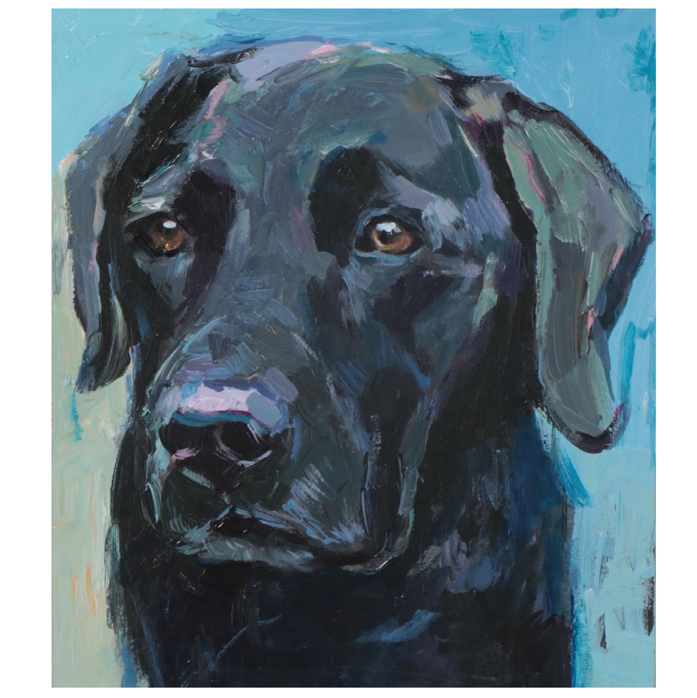 Ada Zen Oil Painting of Black Labrador, 2021