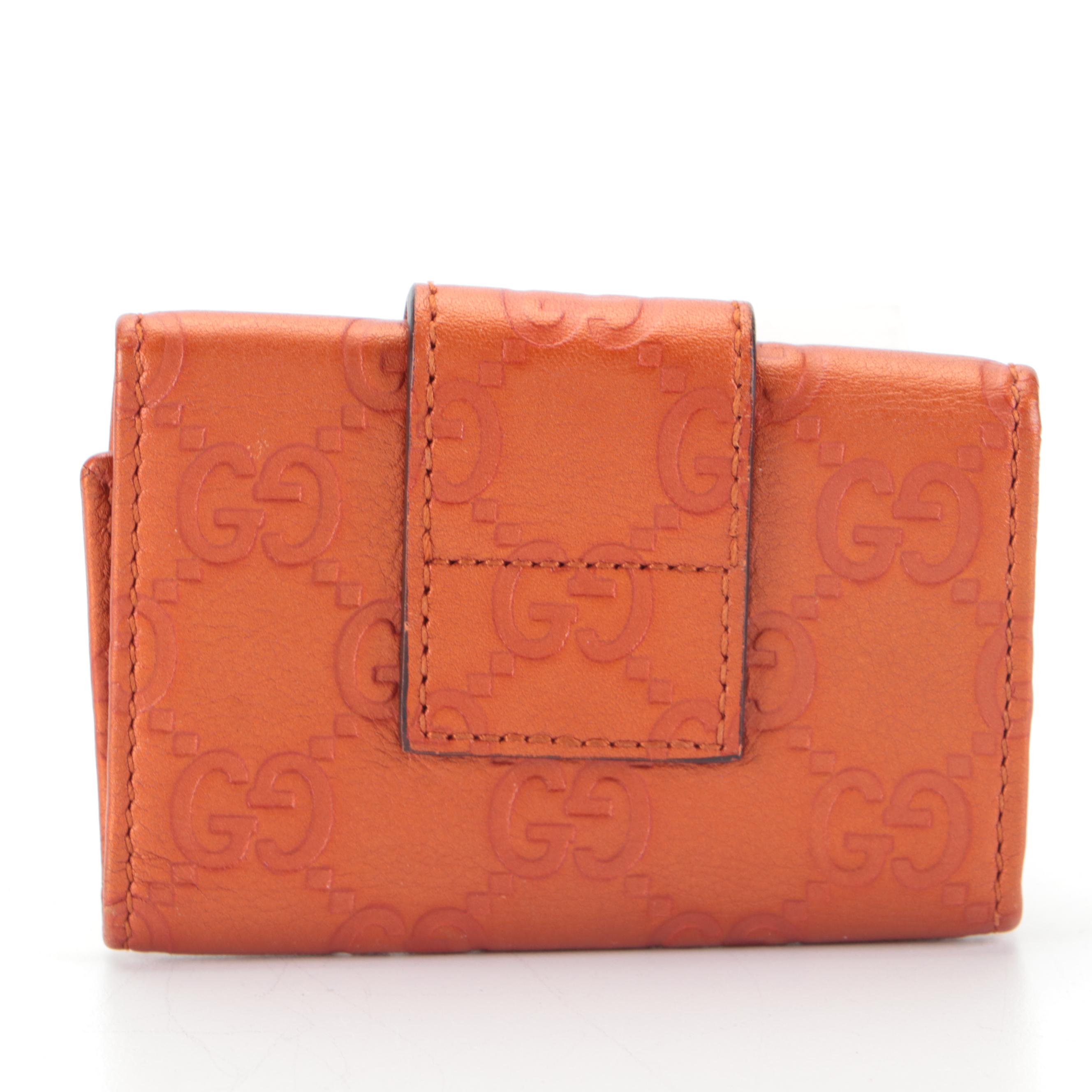 Gucci Heart Clasp 6-Key Case in Guccissima Leather