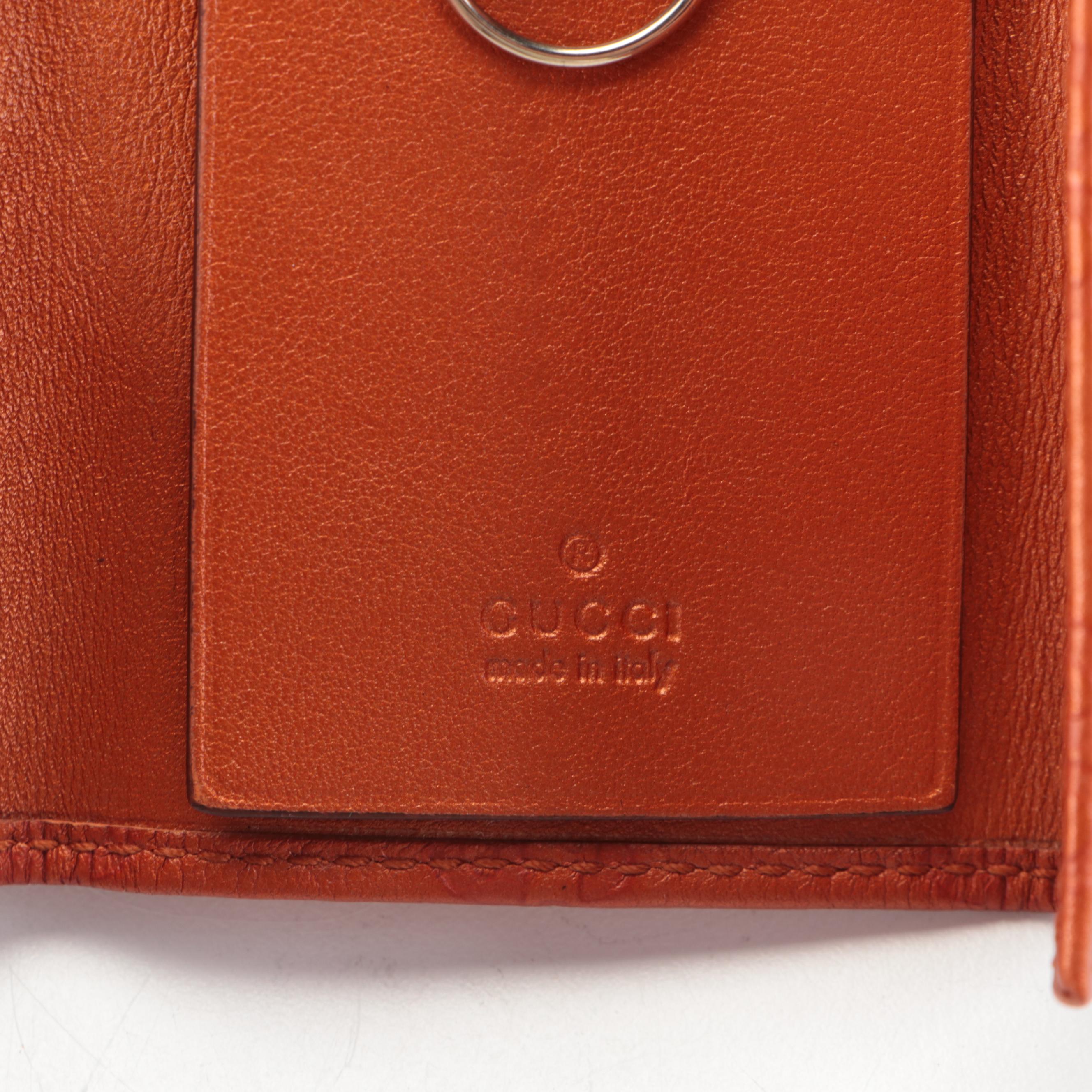 Gucci Heart Clasp 6-Key Case in Guccissima Leather