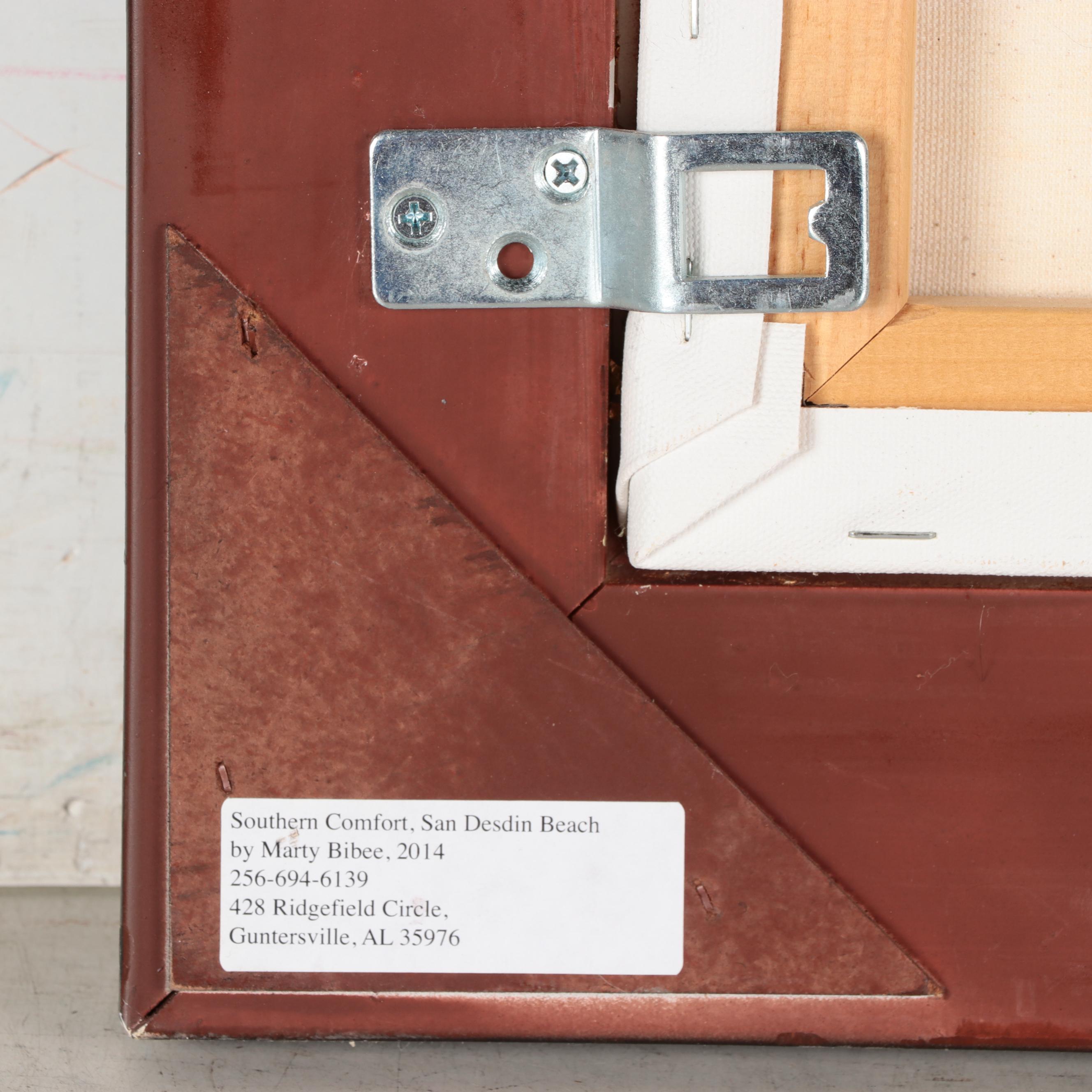 Marty Bibee Beach Scene Acrylic Painting "Southern Comfort," 2014