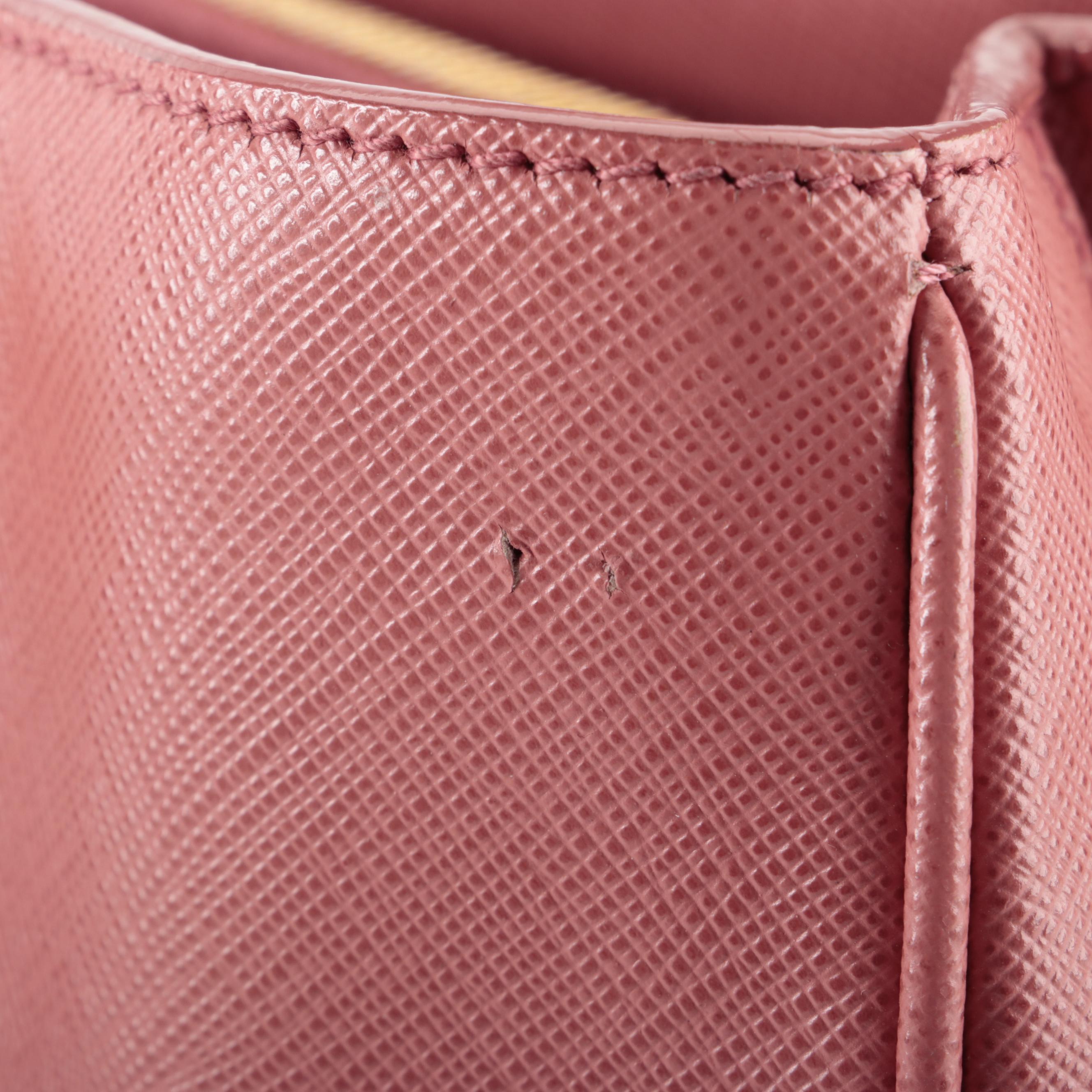 Prada Medium Gardener's Tote in Pink Saffiano Leather with Detachable Strap