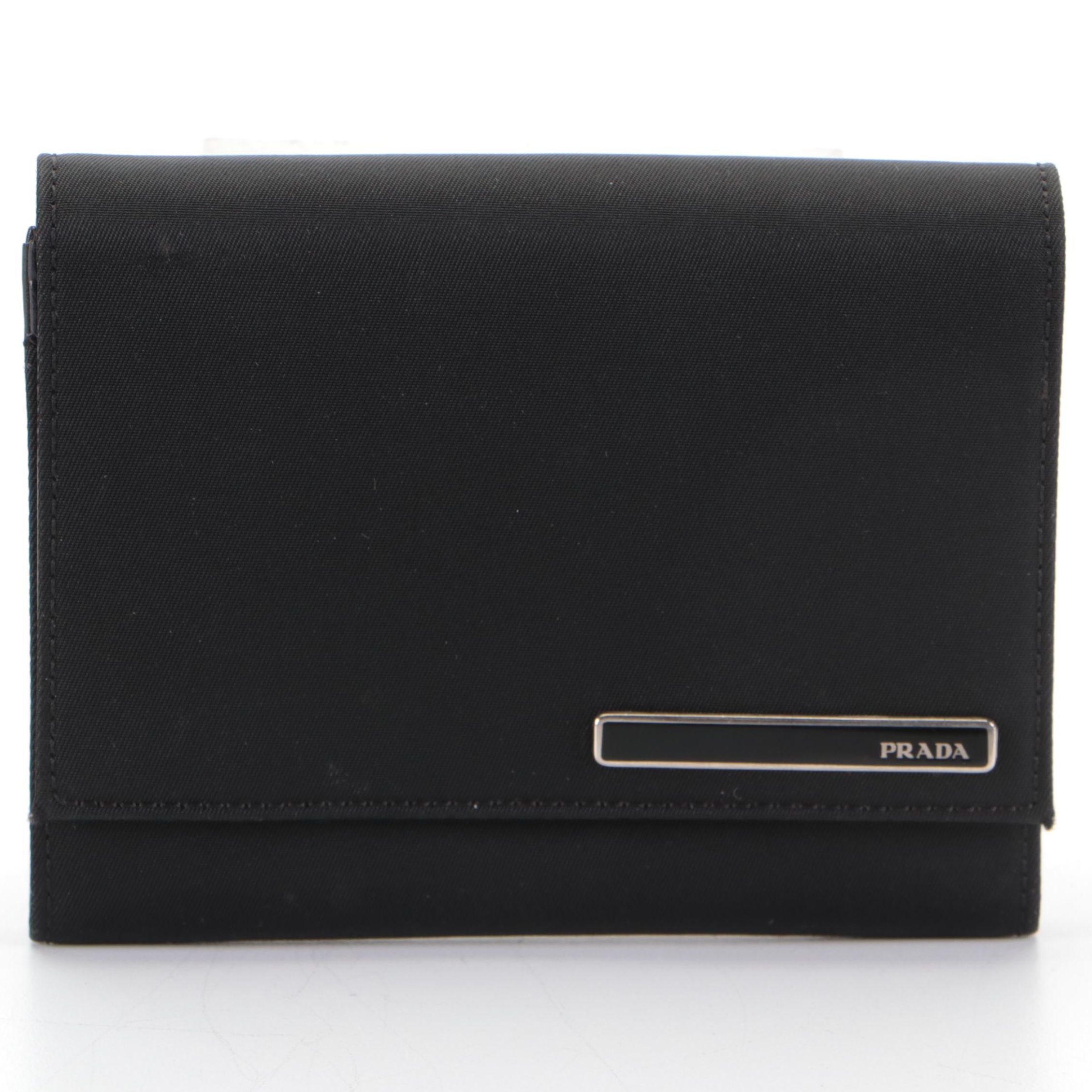 Prada Coin Pouch Card Case in Black Tessuto Nylon