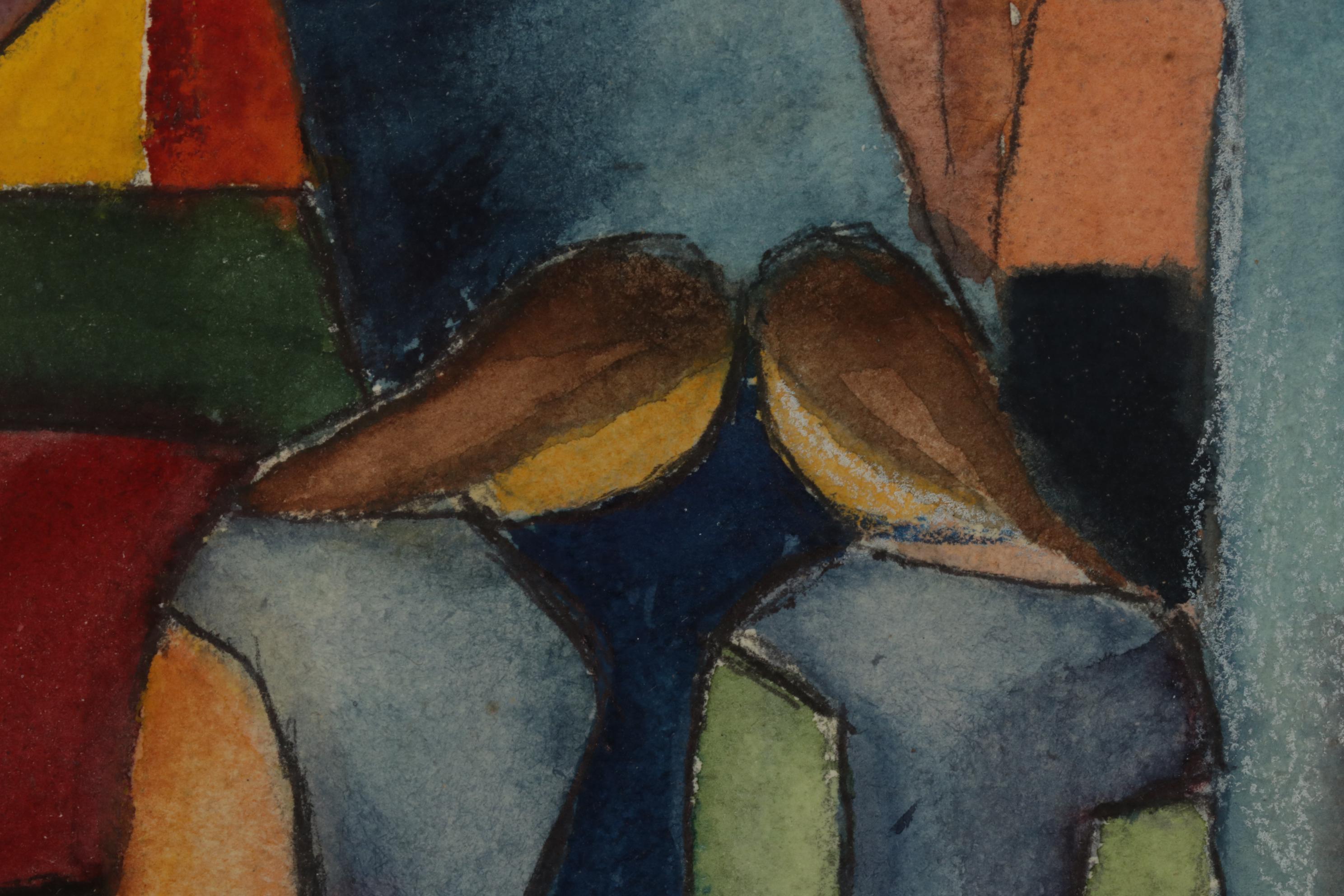 Watercolor Painting After August Macke, Mid-Late 20th Century