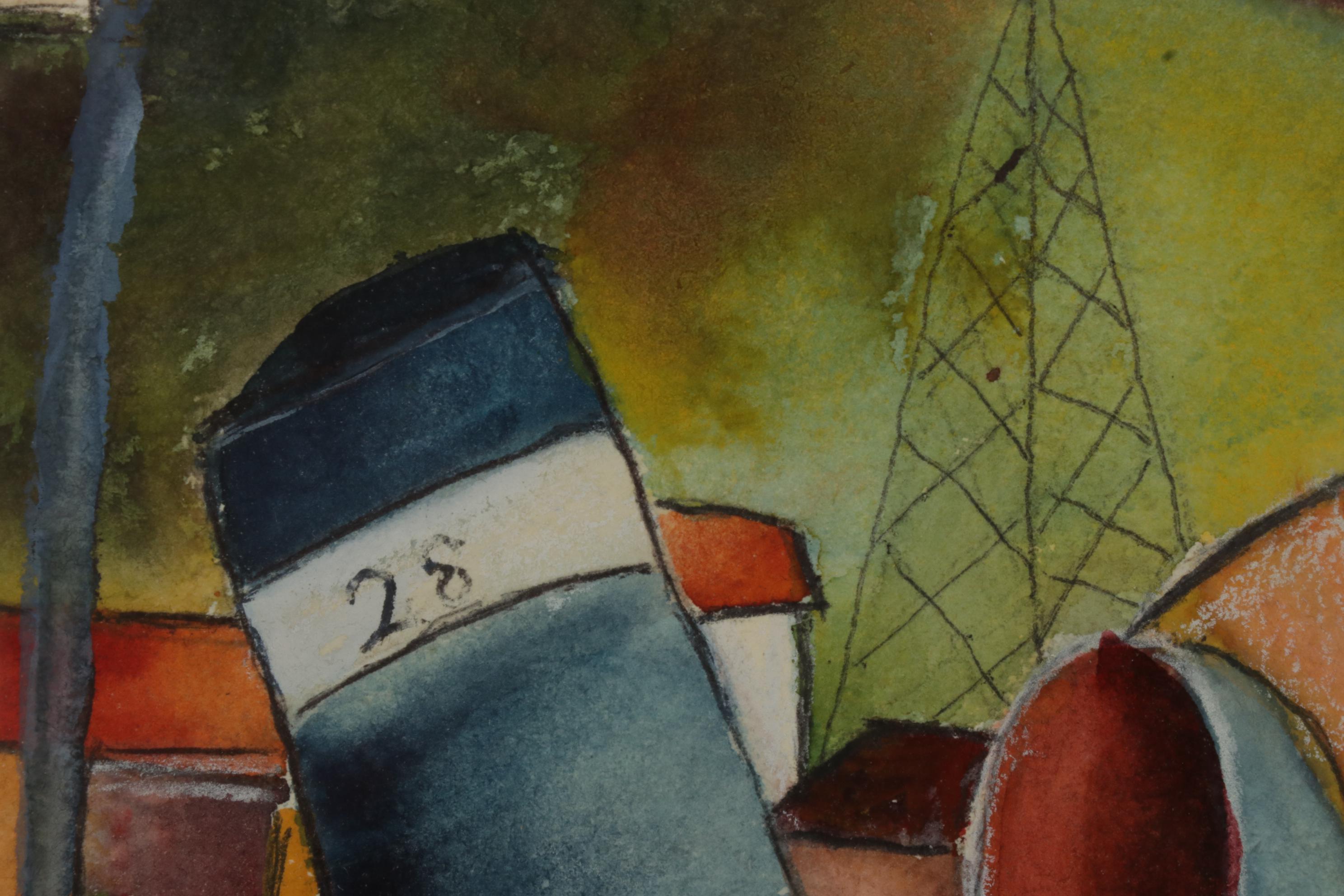 Watercolor Painting After August Macke, Mid-Late 20th Century