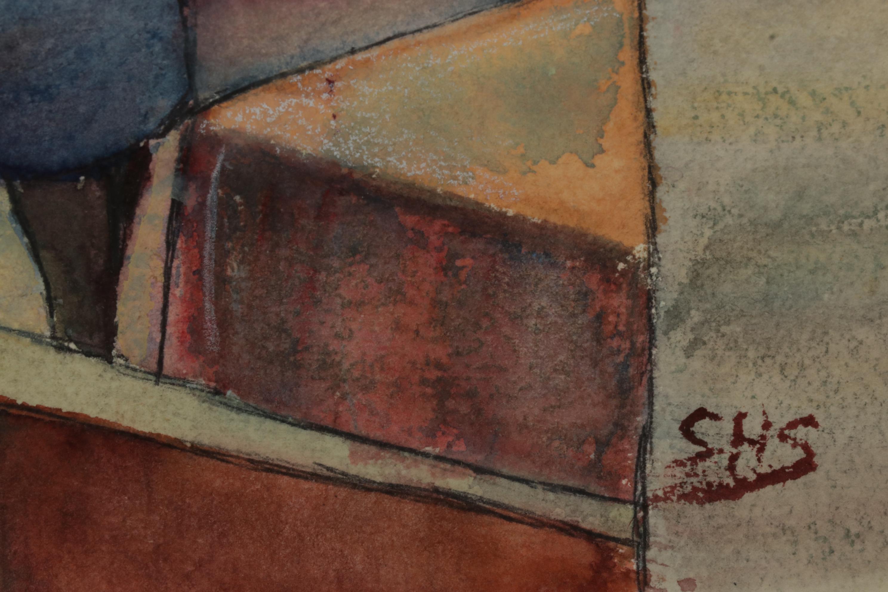 Watercolor Painting After August Macke, Mid-Late 20th Century