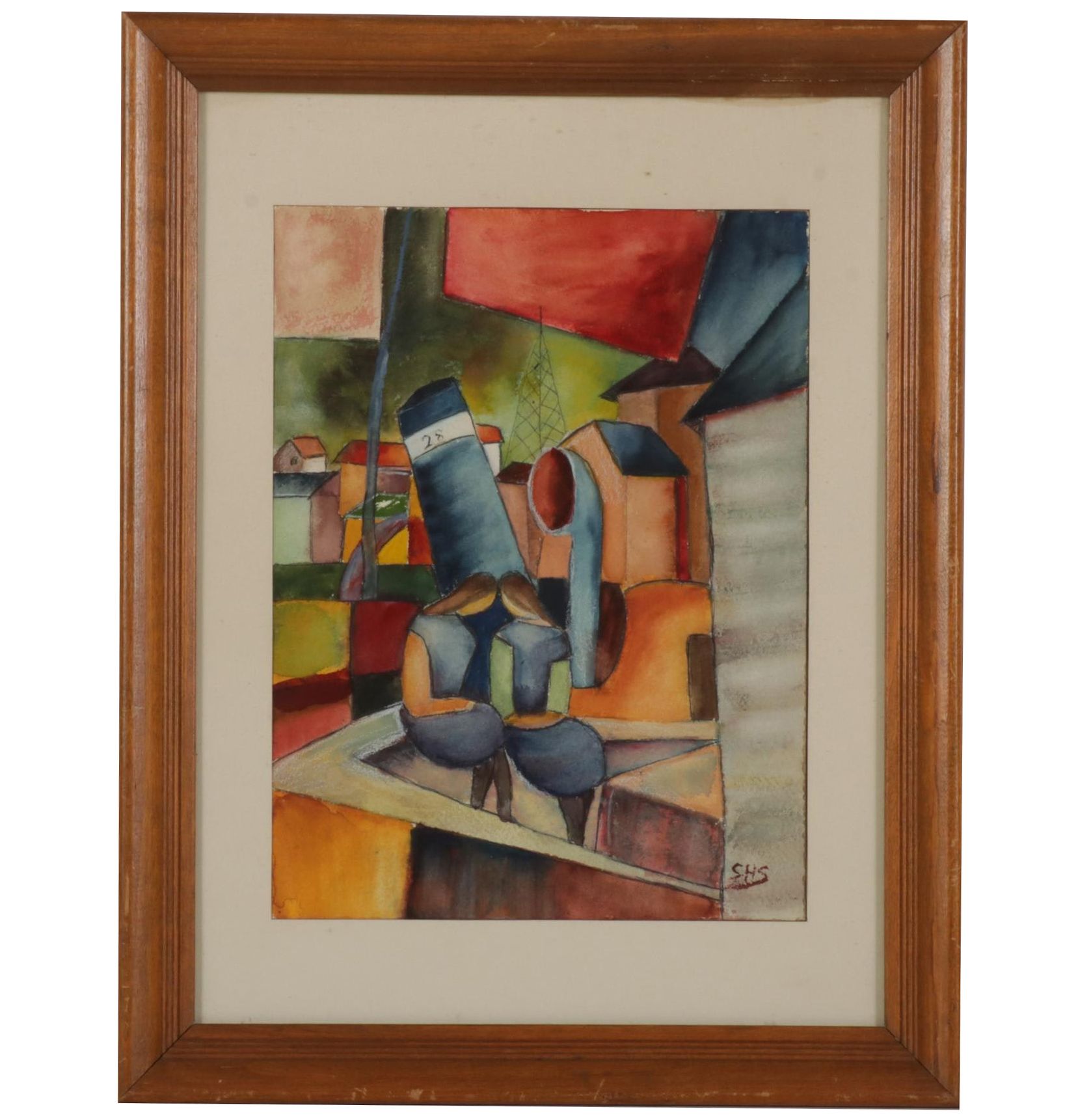 Watercolor Painting After August Macke, Mid-Late 20th Century