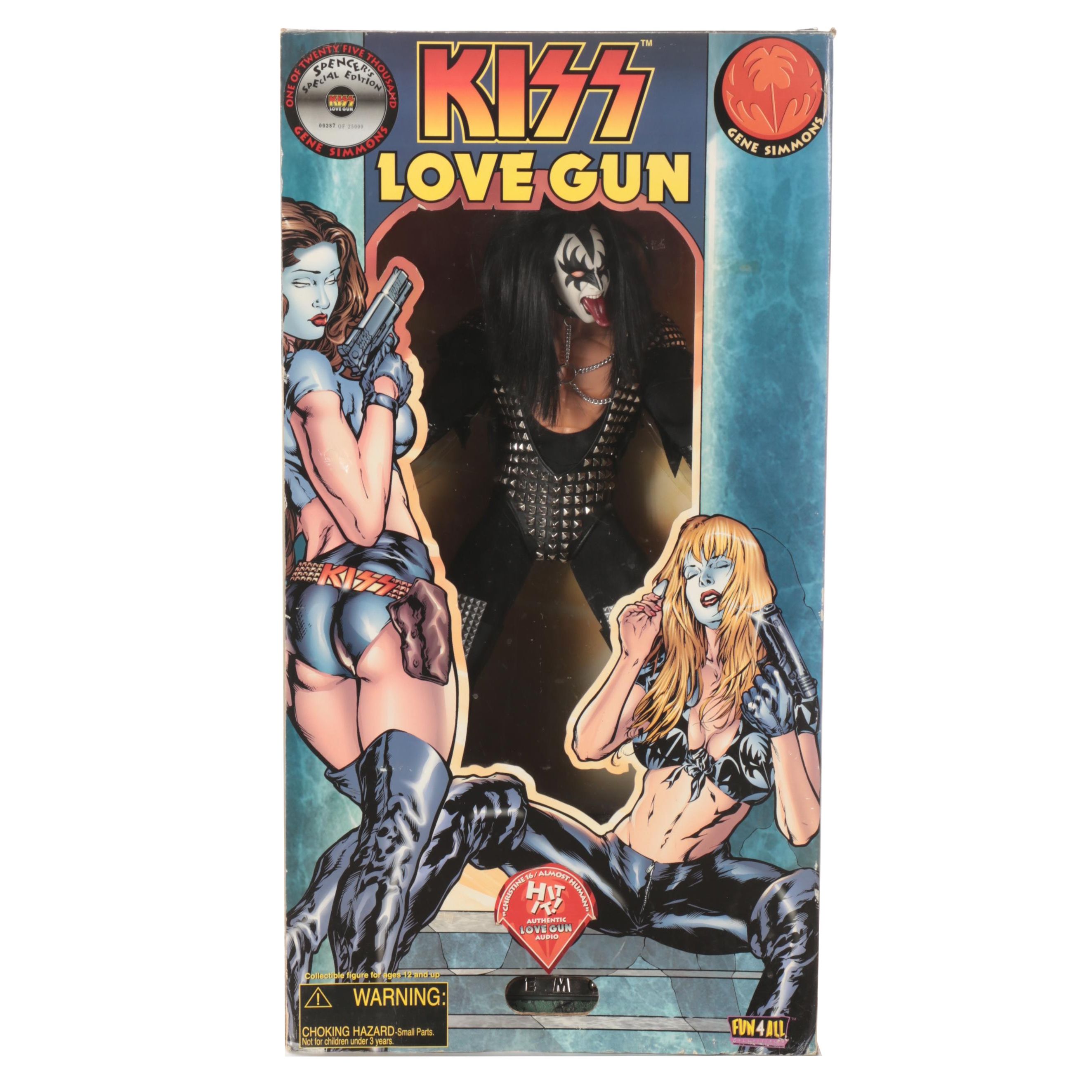 Fun 4 All Kiss Love Gun "Gene Simmons" 24" Action Figure, COA