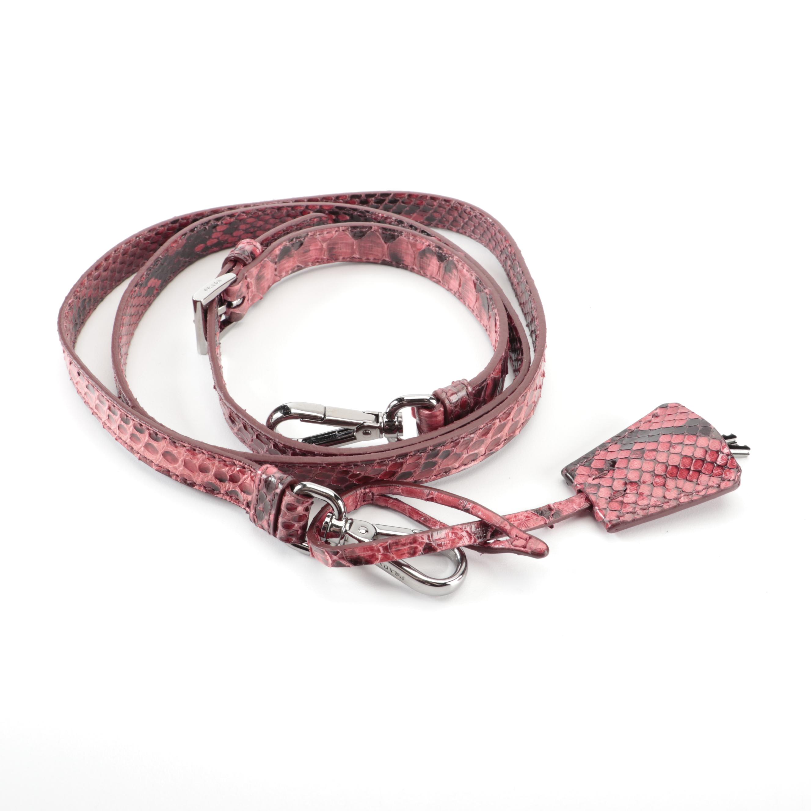 Prada Small Python Skin Lucidio Crossbody Camera Bag with Detachable Strap