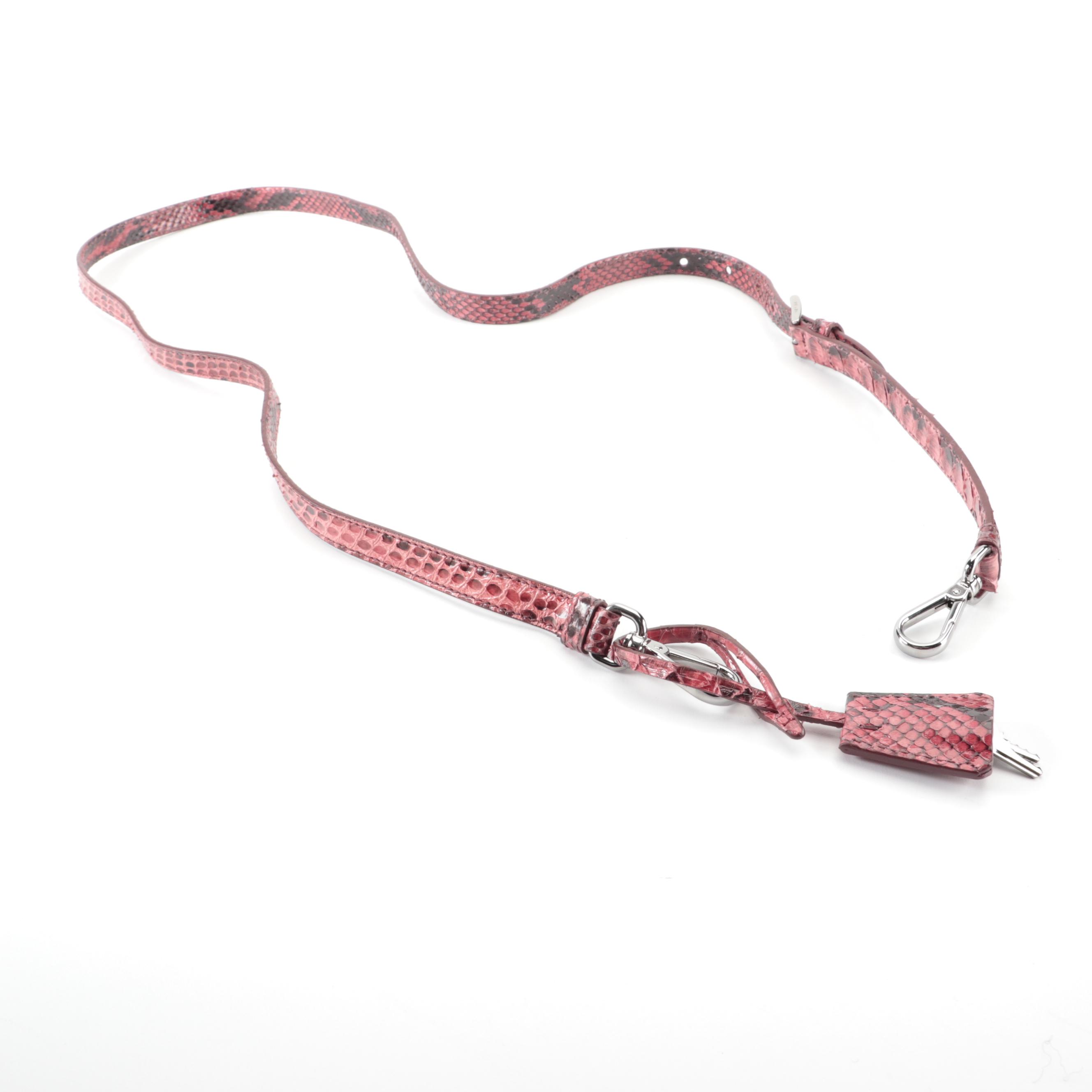 Prada Small Python Skin Lucidio Crossbody Camera Bag with Detachable Strap