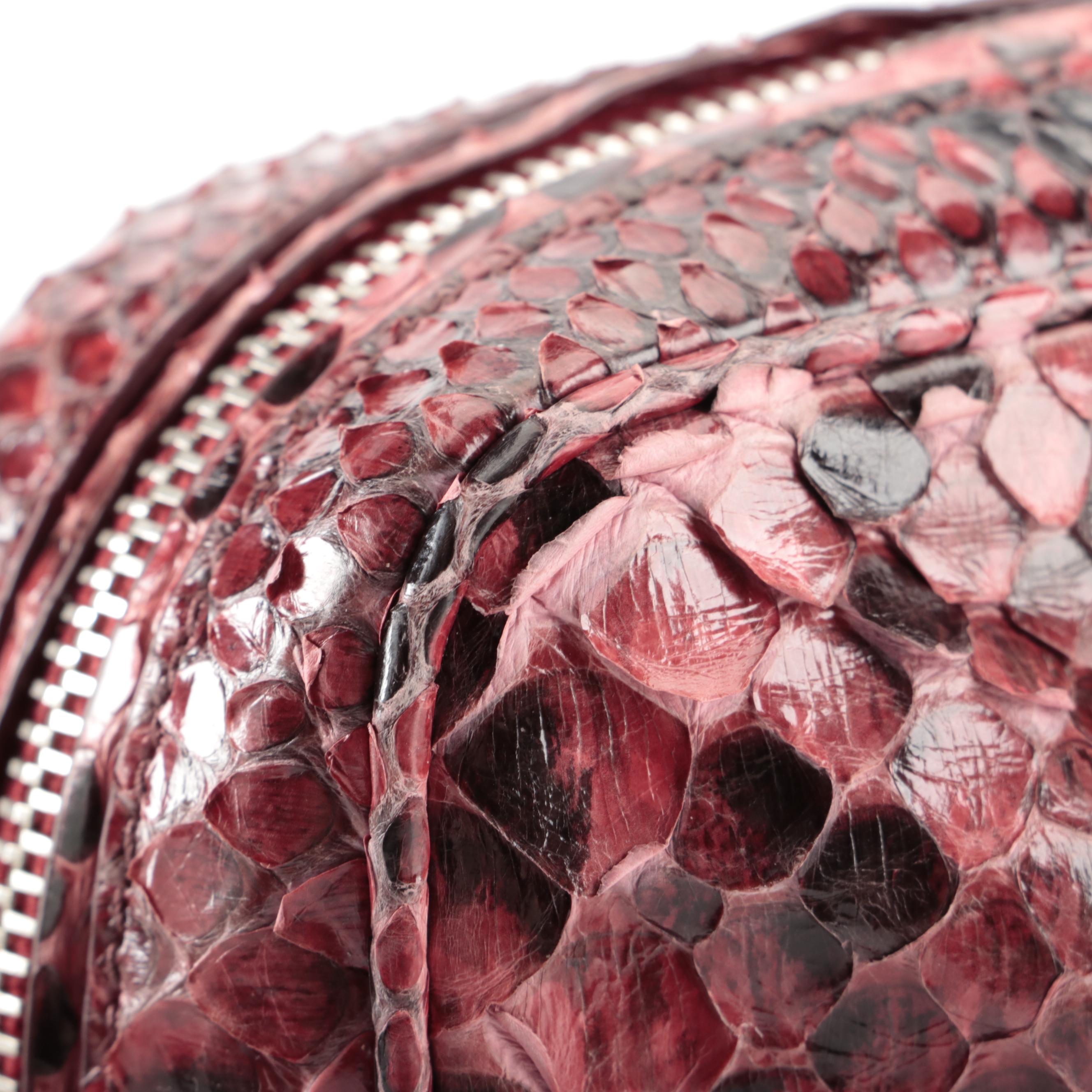 Prada Small Python Skin Lucidio Crossbody Camera Bag with Detachable Strap